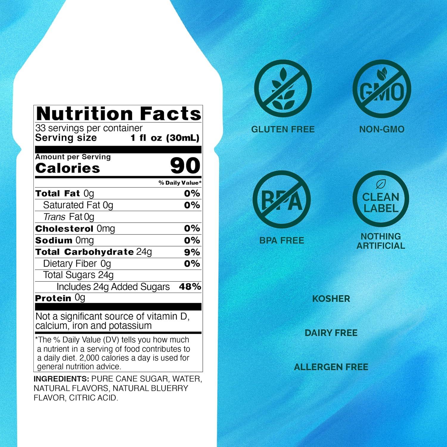 image:imageMonin Blackberry Syrup Soft and Succulent Great for Cocktails Lemonades and Sodas GlutenFree NonGMO 1 Liter 4PackBlueberry
