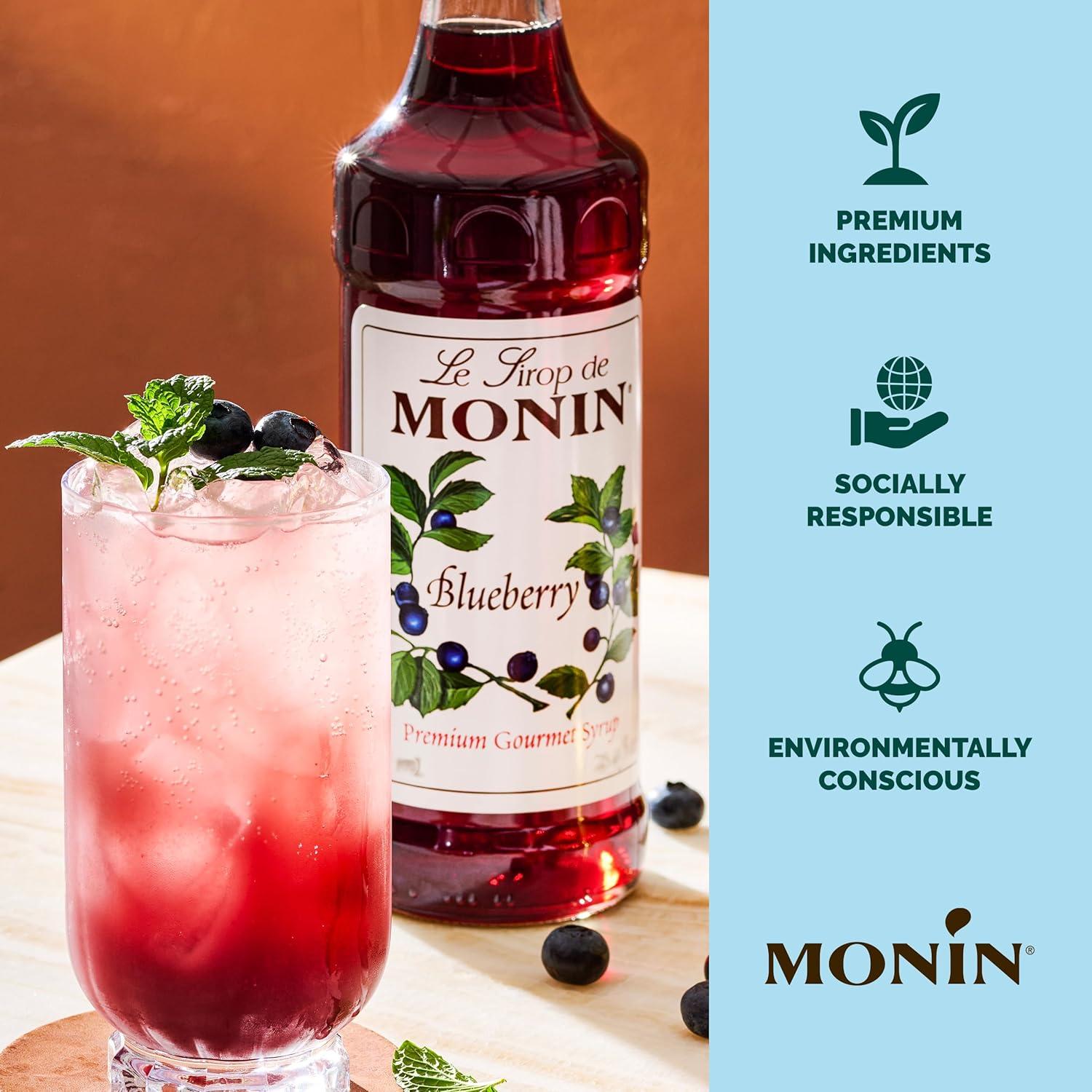 image:imageMonin Blackberry Syrup Soft and Succulent Great for Cocktails Lemonades and Sodas GlutenFree NonGMO 1 Liter 4PackBlueberry
