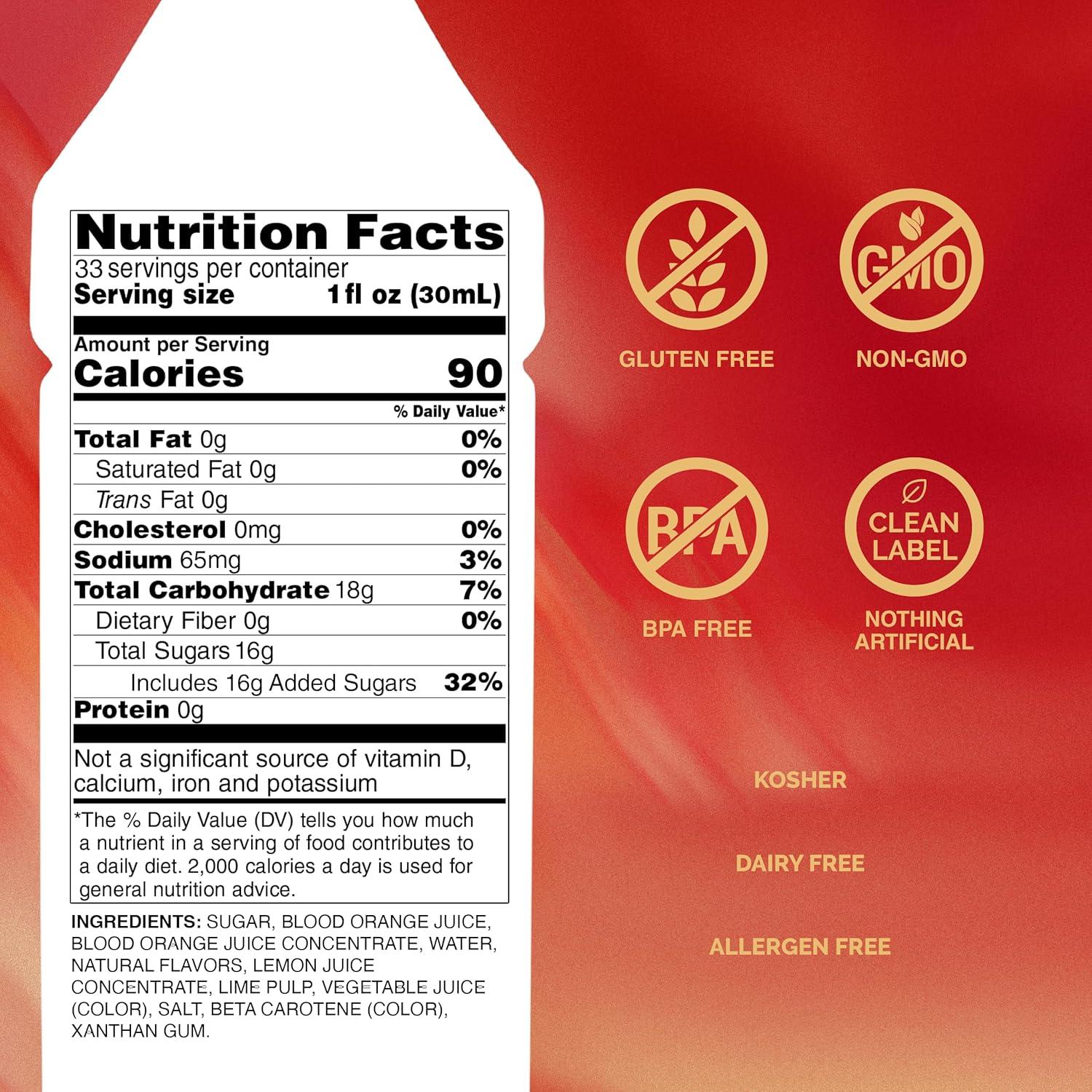 image:imageMonin Blood Orange Pure Tart Juicy Citrus Taste Great for Lemonades Cocktails and Culinary Creations Vegan GlutenFree 1 LiterBlood Orange Pure