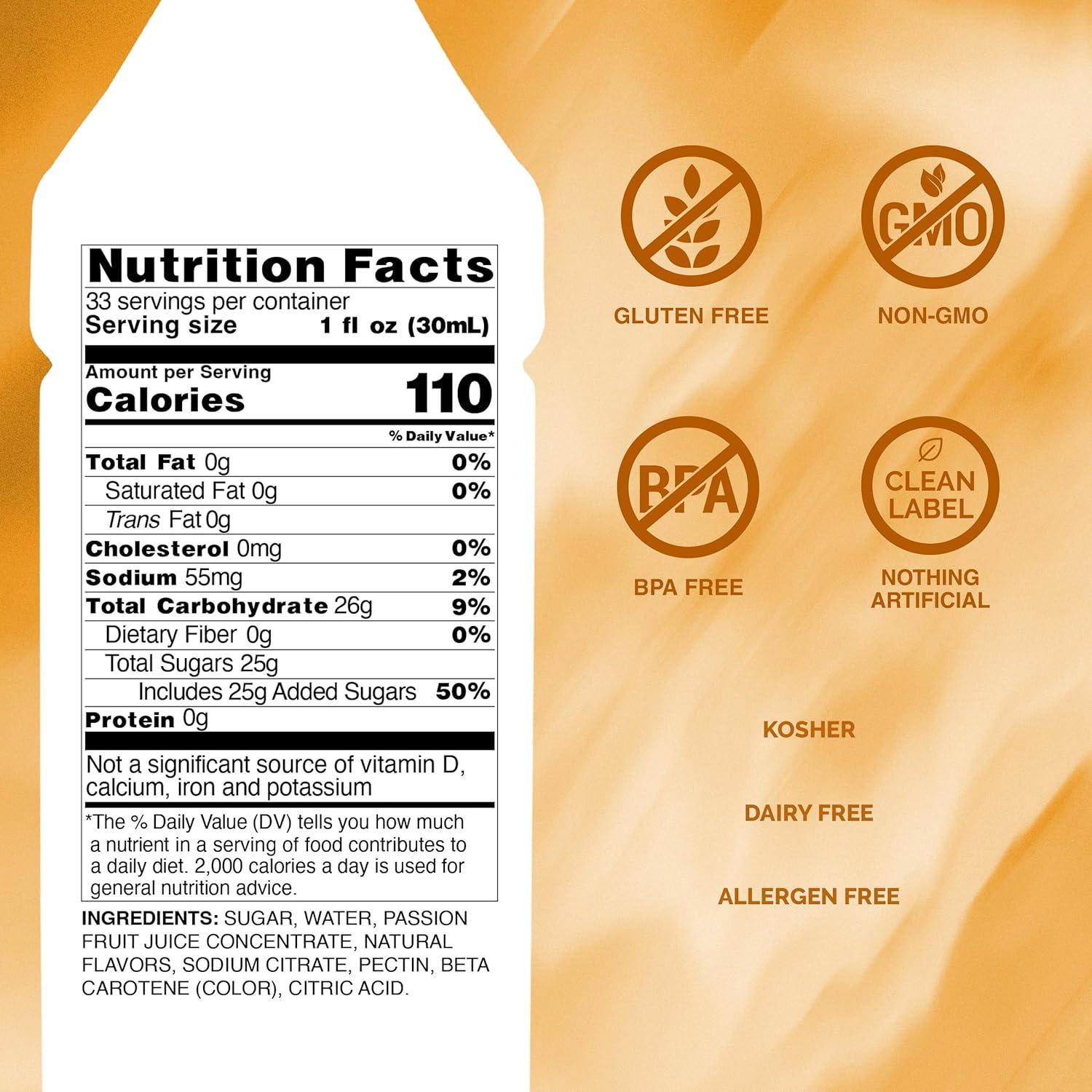 image:imageMonin Blood Orange Pure Tart Juicy Citrus Taste Great for Lemonades Cocktails and Culinary Creations Vegan GlutenFree 1 LiterPassion Fruit Pure