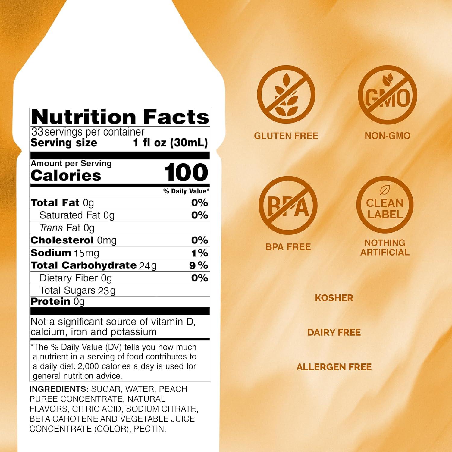 image:imageMonin Blood Orange Pure Tart Juicy Citrus Taste Great for Lemonades Cocktails and Culinary Creations Vegan GlutenFree 1 LiterPeach Pure