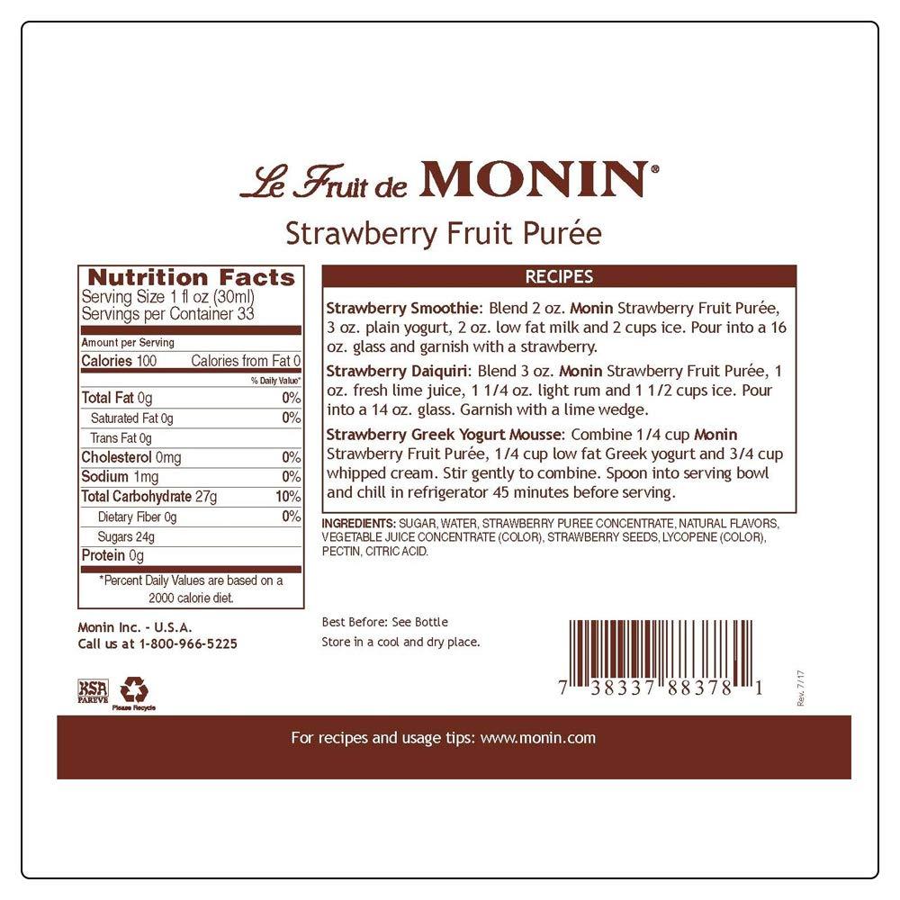 image:imageMonin Blood Orange Pure Tart Juicy Citrus Taste Great for Lemonades Cocktails and Culinary Creations Vegan GlutenFree 1 LiterStrawberry Pure