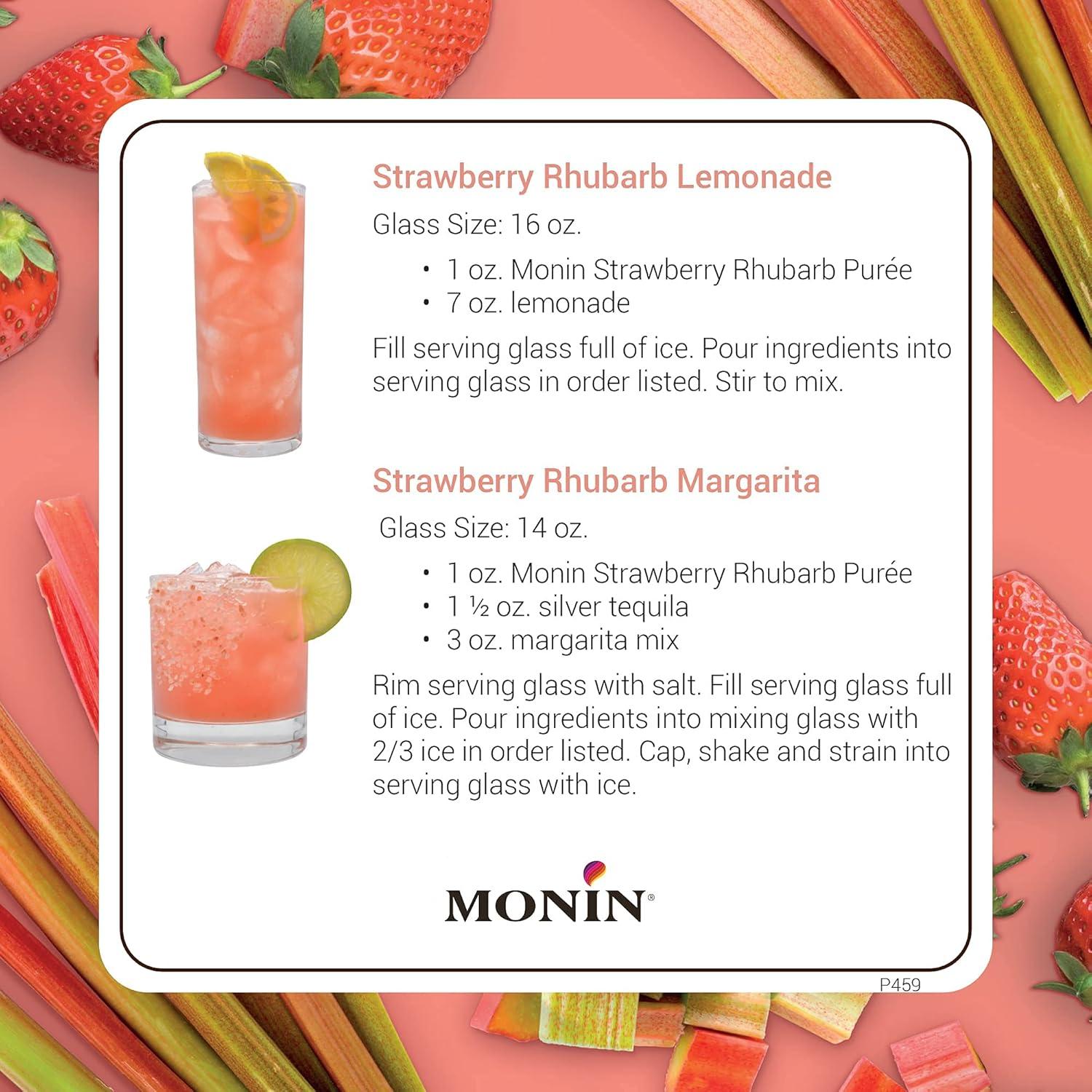 image:imageMonin Blood Orange Pure Tart Juicy Citrus Taste Great for Lemonades Cocktails and Culinary Creations Vegan GlutenFree 1 LiterStrawberry Rhubarb Pure
