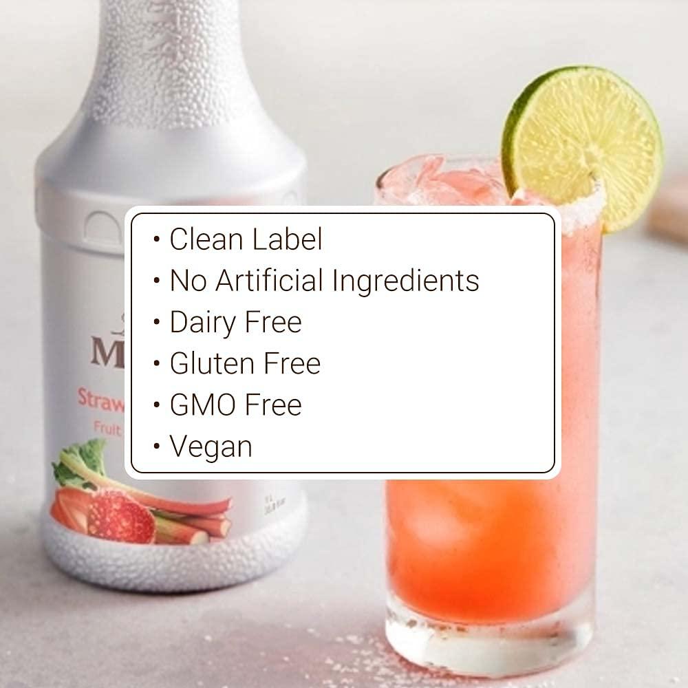 image:imageMonin Blood Orange Pure Tart Juicy Citrus Taste Great for Lemonades Cocktails and Culinary Creations Vegan GlutenFree 1 LiterStrawberry Rhubarb Pure