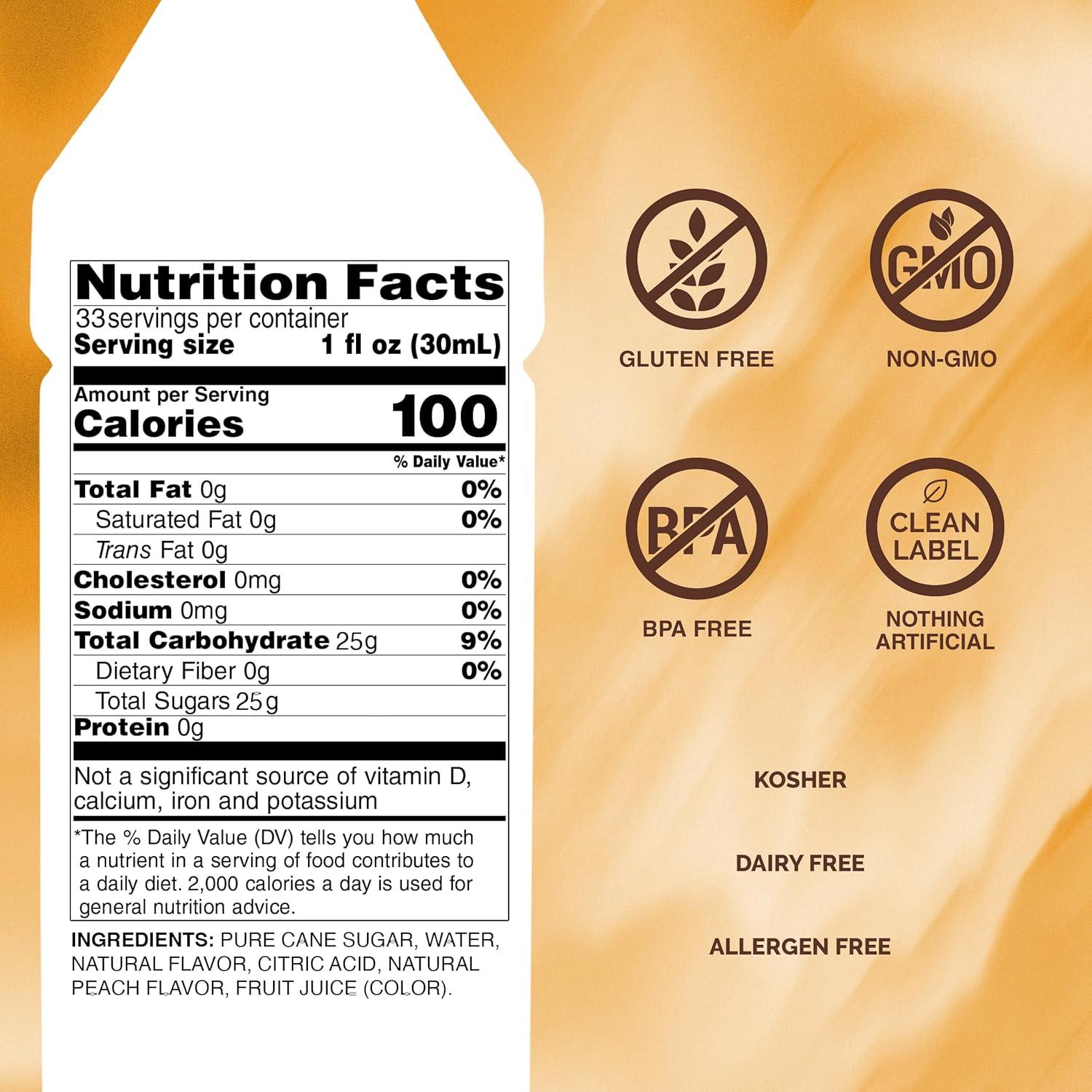 image:imageMonin Blueberry Syrup Mildly Sweet amp Tart Blueberry Flavor Great for Teas Lemonades Smoothies amp Cocktails GlutenFree NonGMO 1 LiterPeach