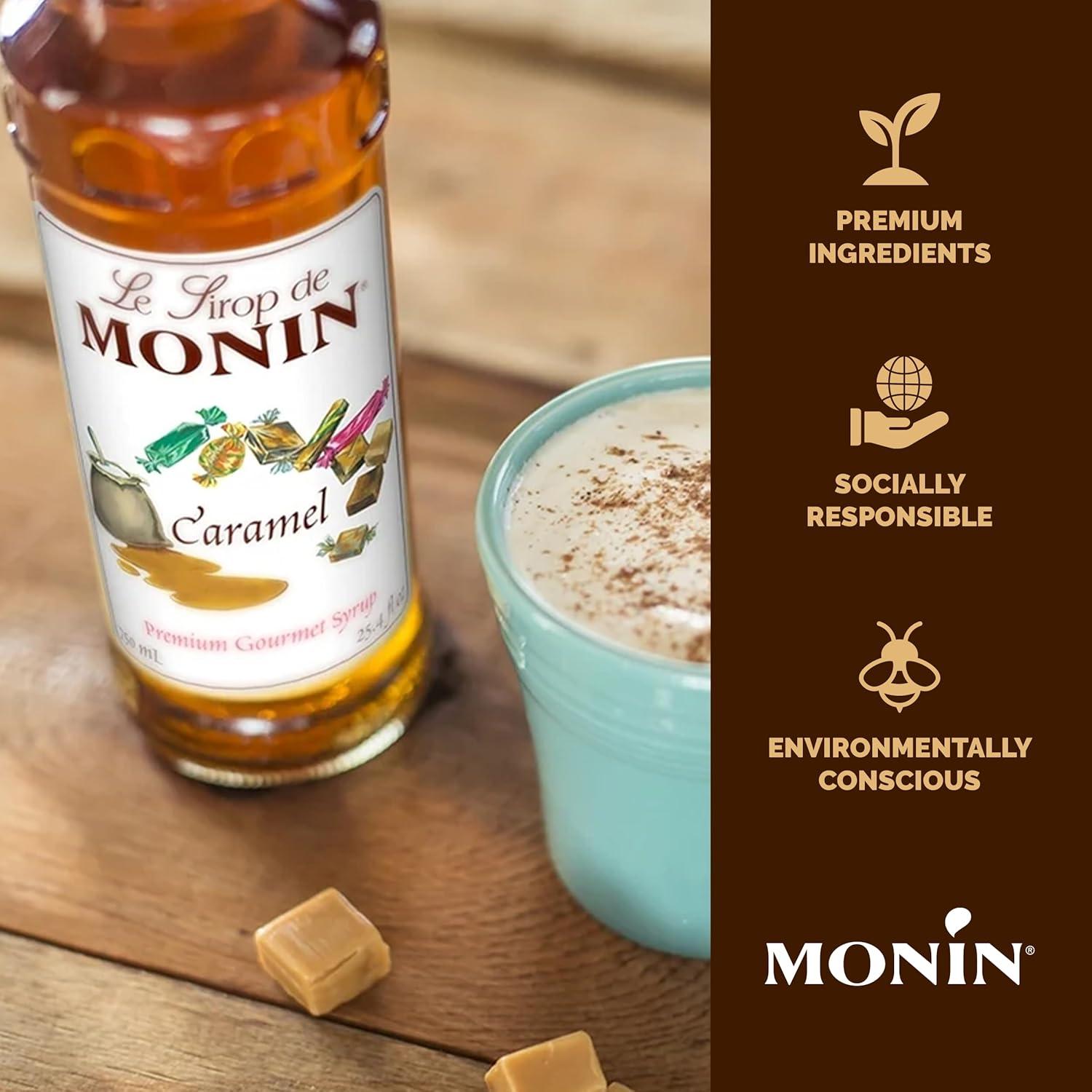 image:imageMonin Caramel Syrup Rich and Buttery Great for Desserts Coffee and Cocktails GlutenFree NonGMO 1 Liter 4PackCaramel