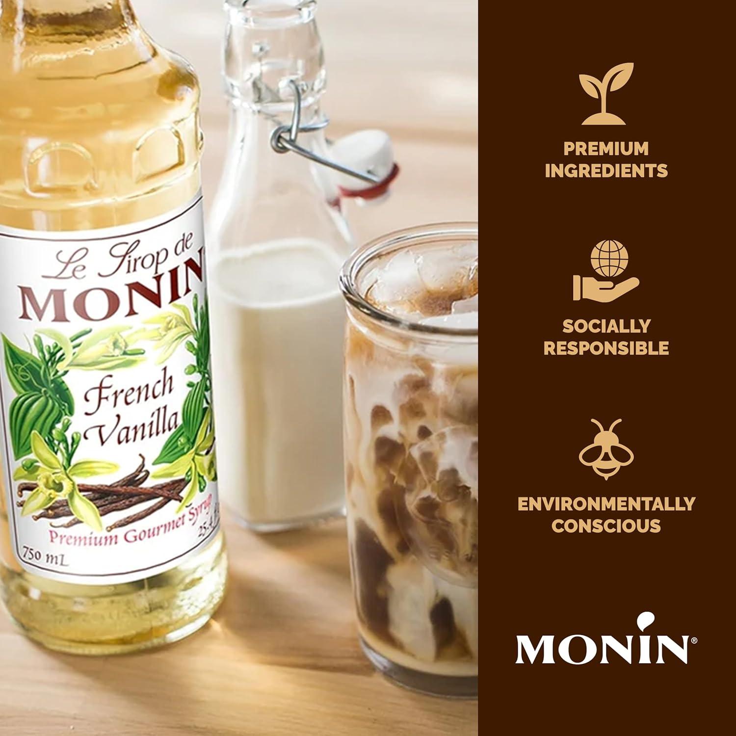 image:imageMonin Caramel Syrup Rich and Buttery Great for Desserts Coffee and Cocktails GlutenFree NonGMO 1 Liter 4PackFrench Vanilla