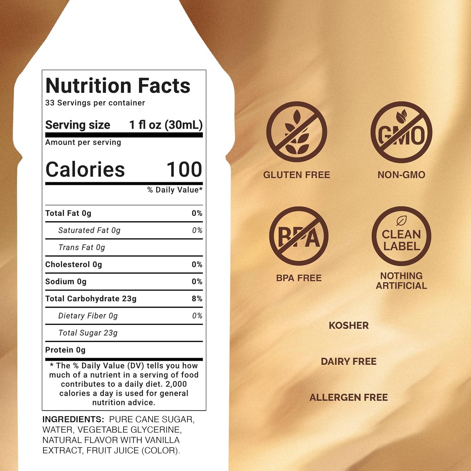 image:imageMonin Caramel Syrup Rich and Buttery Great for Desserts Coffee and Cocktails GlutenFree NonGMO 1 Liter 4PackFrench Vanilla
