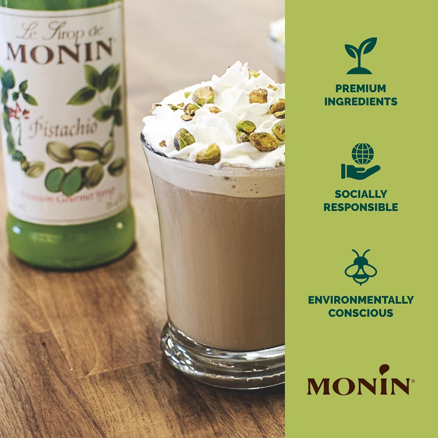 image:imageMonin Caramel Syrup Rich and Buttery Great for Desserts Coffee and Cocktails GlutenFree NonGMO 1 Liter 4PackPistachio