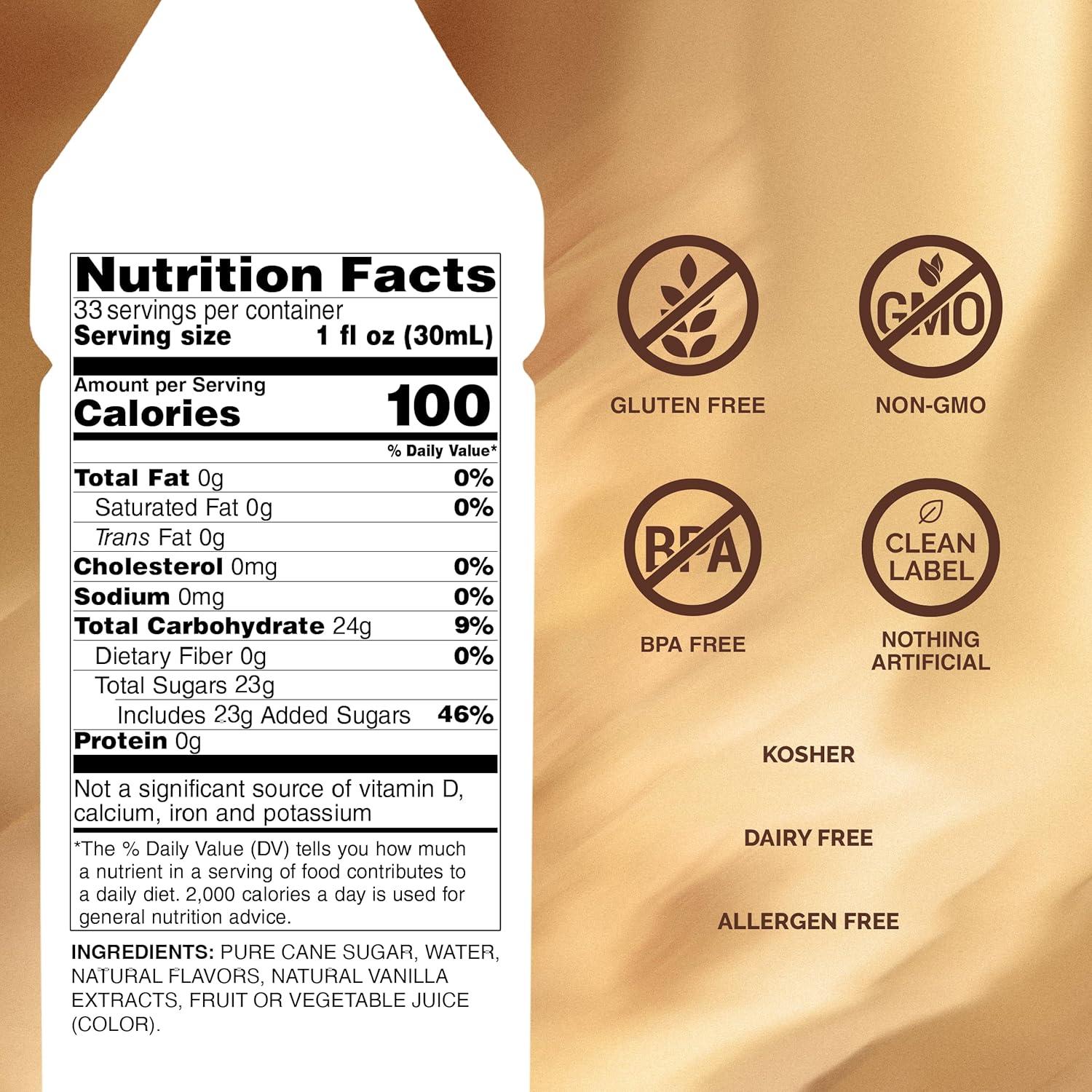 image:imageMonin Caramel Syrup Rich and Buttery Great for Desserts Coffee and Cocktails GlutenFree NonGMO 1 Liter 4PackVanilla