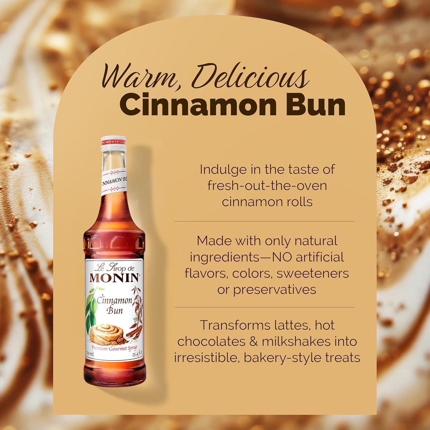 image:imageMonin Cinnamon Bun Syrup Premium Syrup for Cocktails Coffees amp More Clean Label with No Artificial Flavors No Artificial Preservatives BPAFree Glass Bottle 750 ml