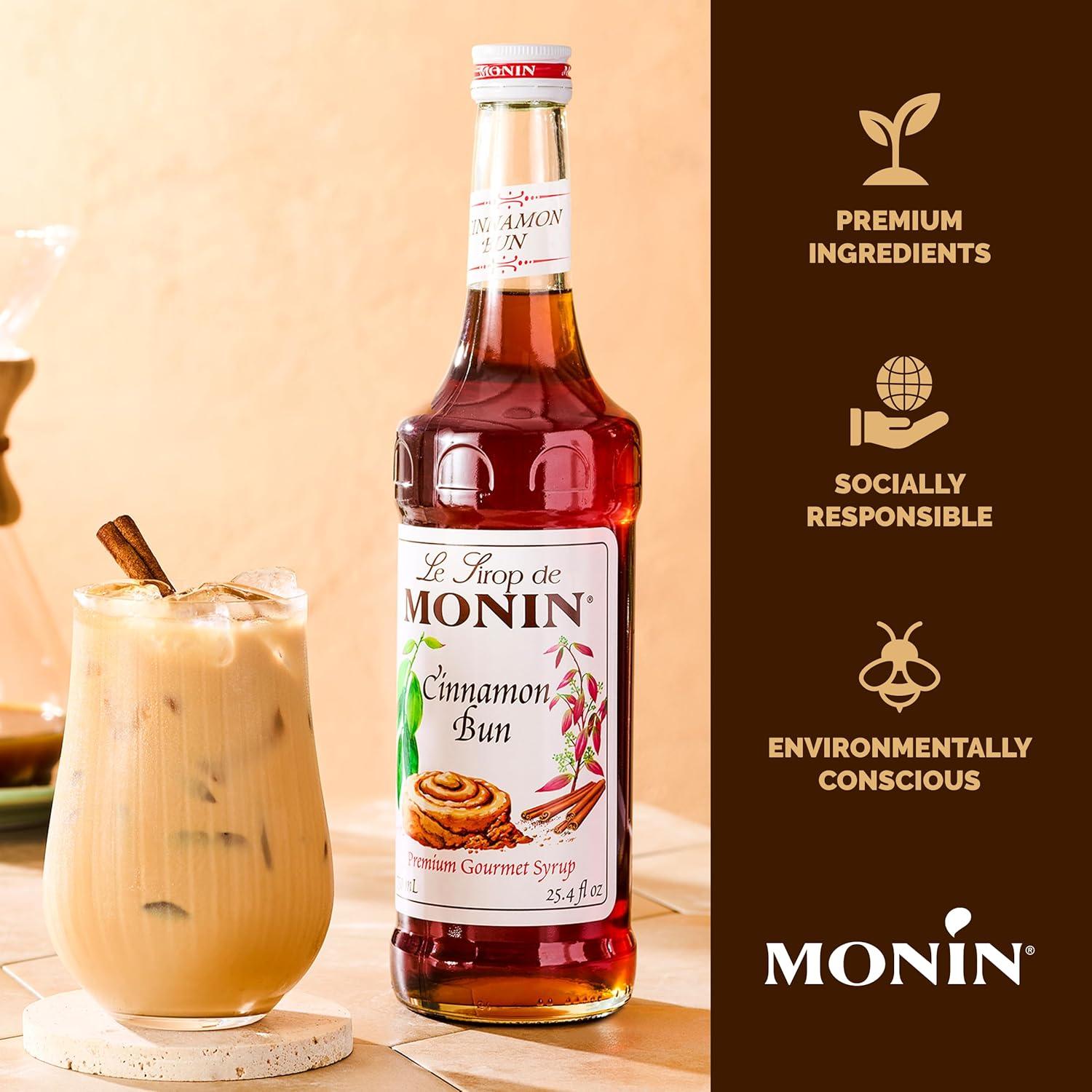 image:imageMonin Cinnamon Bun Syrup Premium Syrup for Cocktails Coffees amp More Clean Label with No Artificial Flavors No Artificial Preservatives BPAFree Glass Bottle 750 ml