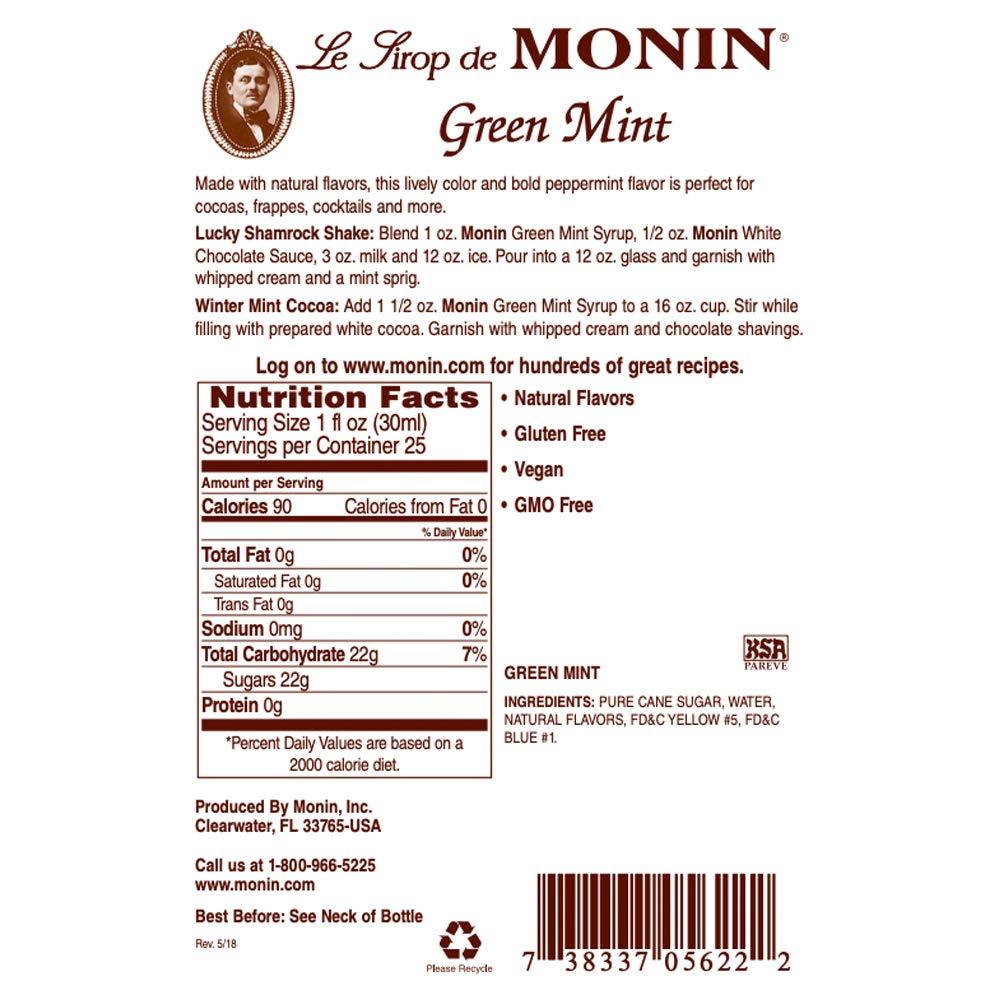 image:imageMonin Cookie Butter Syrup Great for Coffees Lattes and Mochas GlutenFree Vegan NonGMO 750 mlGreen Mint