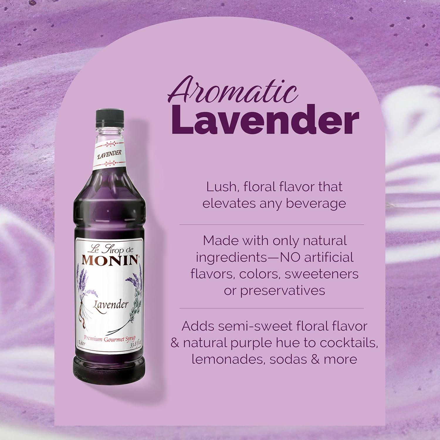 image:imageMonin French Vanilla Syrup with Monin BPA Free Pump Boxed Versatile Flavor Natural Flavors Great for Coffees Cocktails Shakes and Kids Drinks NonGMO GlutenFree 1 LiterLavender