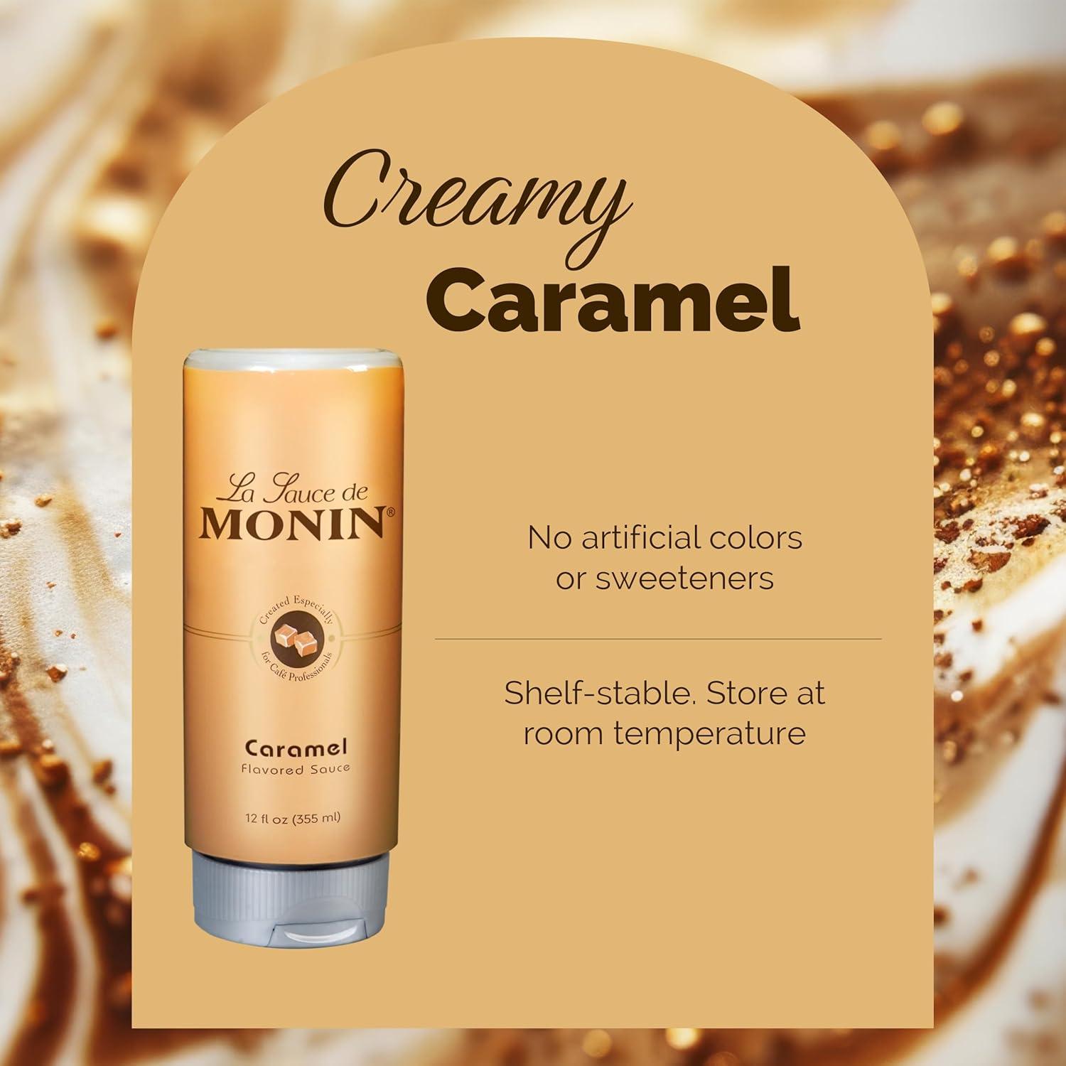 image:imageMonin Gourmet Caramel Sauce Rich and Buttery Great for Desserts Coffee and Snacks GlutenFree NonGMO 12 Fl Oz 6Pack
