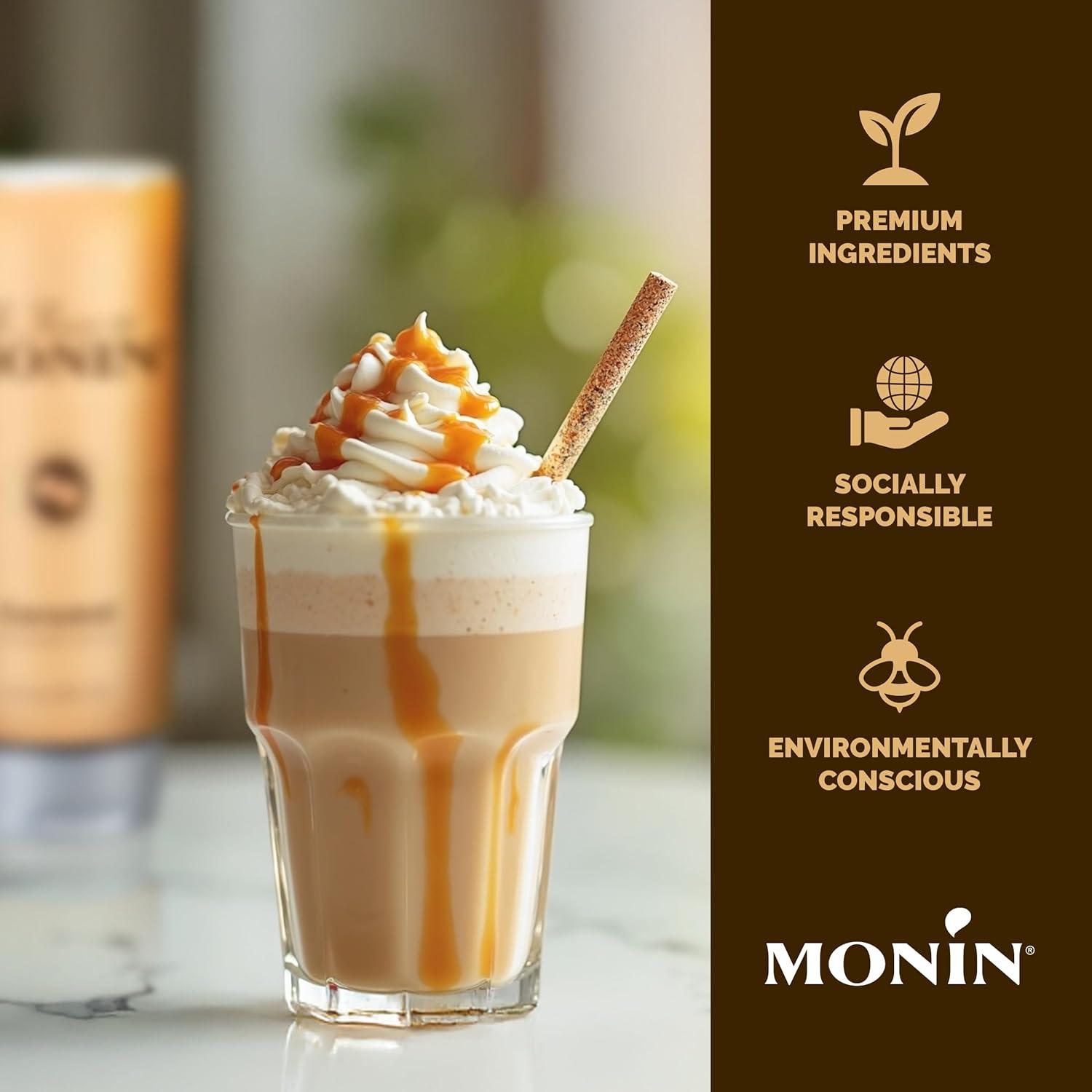 image:imageMonin Gourmet Caramel Sauce Rich and Buttery Great for Desserts Coffee and Snacks GlutenFree NonGMO 12 Fl Oz 6Pack