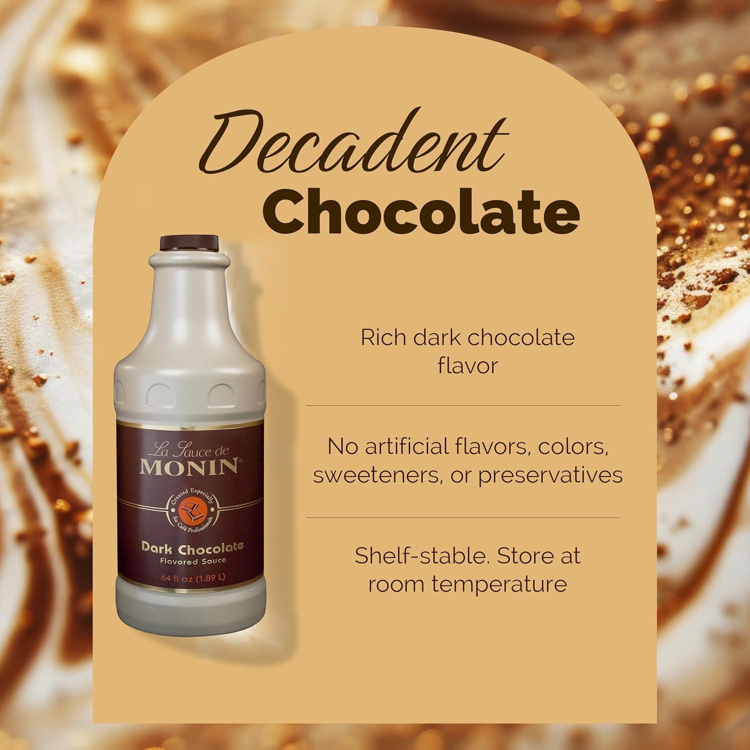 image:imageMonin Gourmet White Chocolate Sauce Creamy and Buttery Great for Desserts Coffee and Snacks GlutenFree NonGMO 64 OunceDark Chocolate