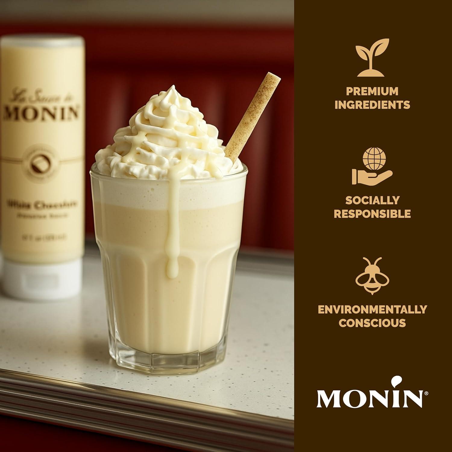 image:imageMonin Gourmet White Chocolate Sauce Creamy and Buttery Great for Desserts Coffee and Snacks GlutenFree NonGMO 64 OunceWhite Chocolate