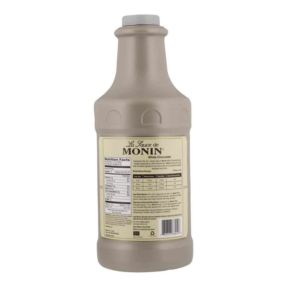 image:imageMonin Gourmet White Chocolate Sauce Creamy and Buttery Great for Desserts Coffee and Snacks GlutenFree NonGMO 64 OunceWhite Chocolate