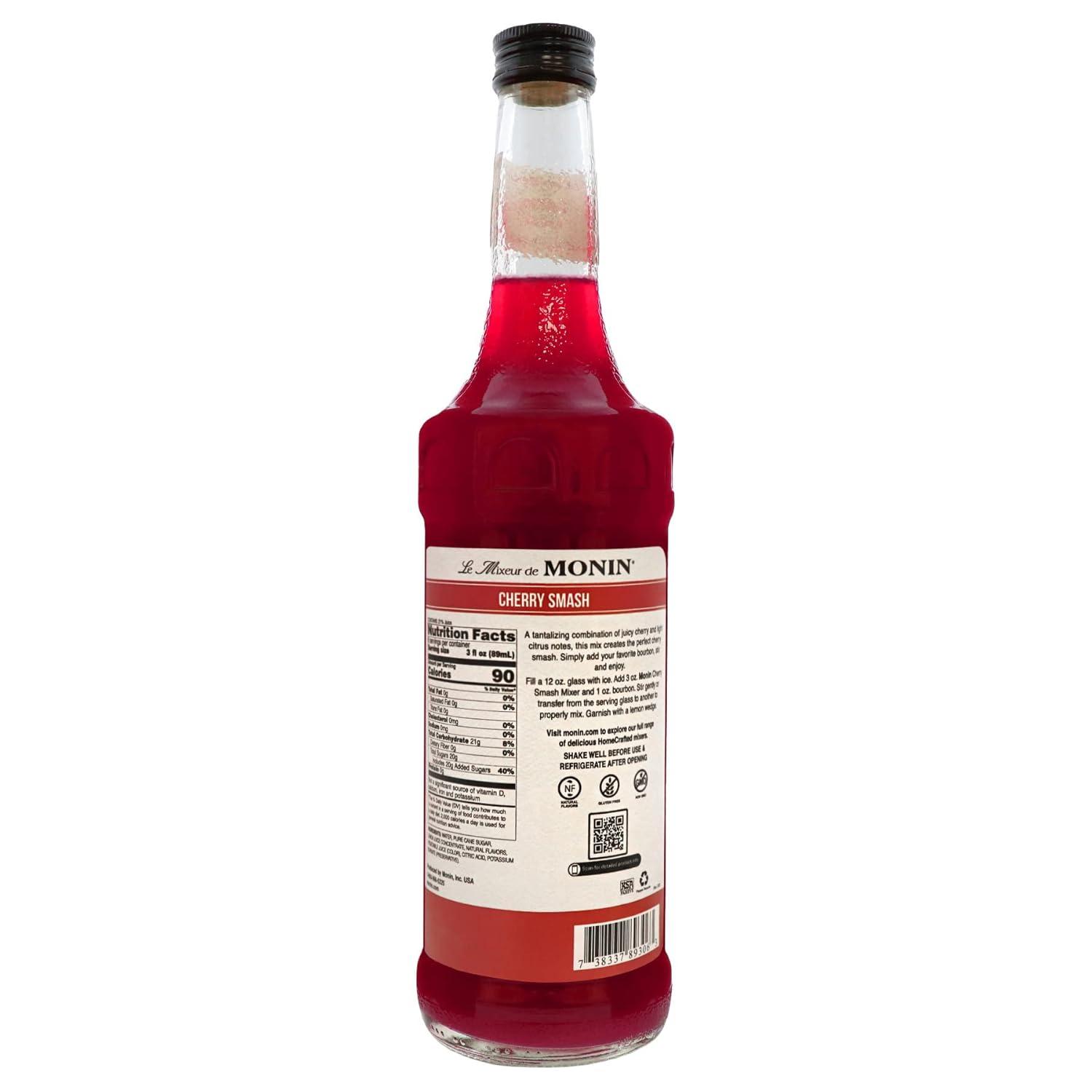 image:imageMonin HomeCrafted Cherry Smash Cocktail Mixer ReadytoUse Drink Mix Refreshingly Sweet amp Citrusy Flavor Just Add Bourbon Perfect for Cocktails amp Iced amp Frozen Beverages 750 mlCherry Smash