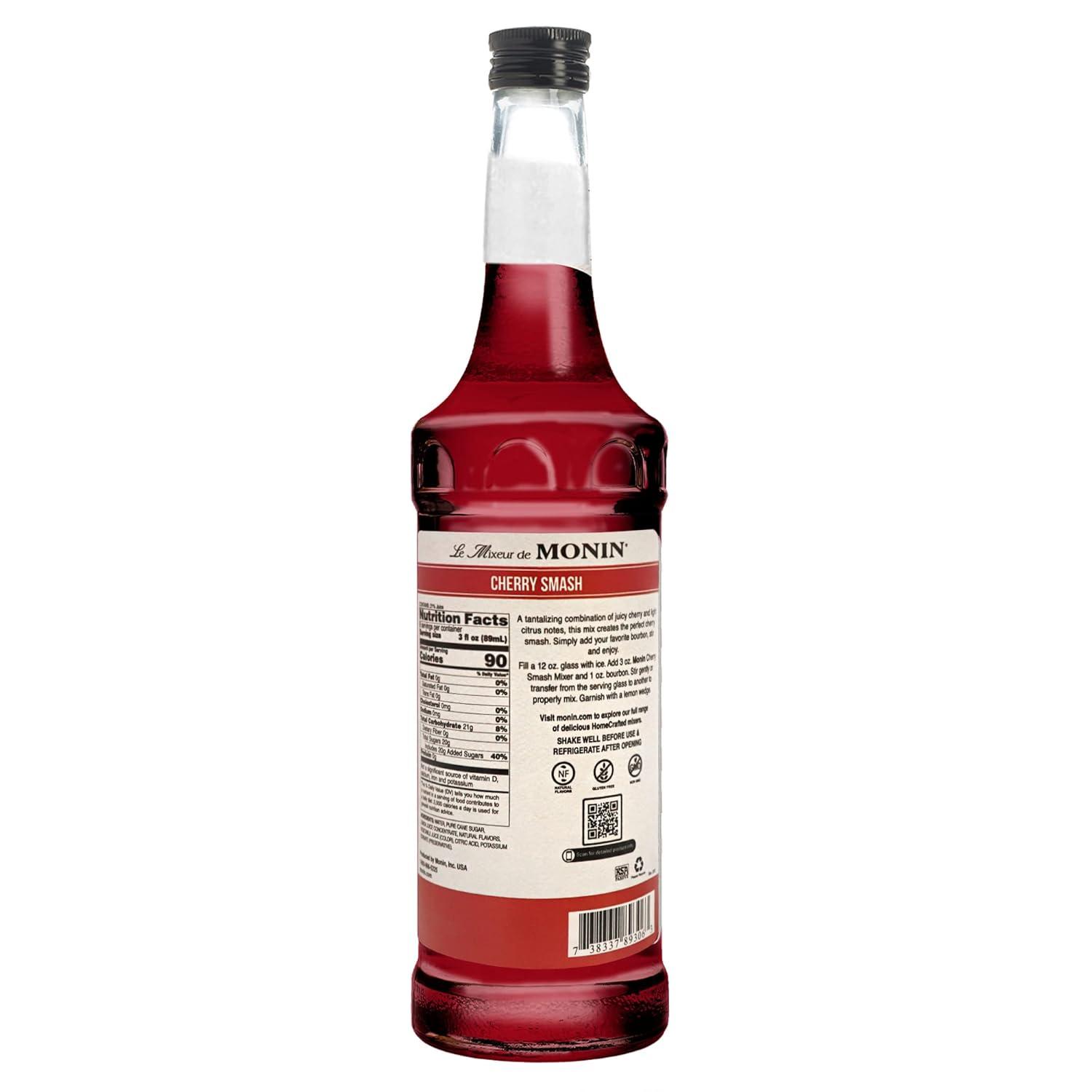image:imageMonin HomeCrafted Cherry Smash Cocktail Mixer ReadytoUse Drink Mix Sweet amp Citrusy Flavor Just Add Bourbon Perfect for Cocktails amp Iced amp Frozen Beverages 750 ml 2Pack