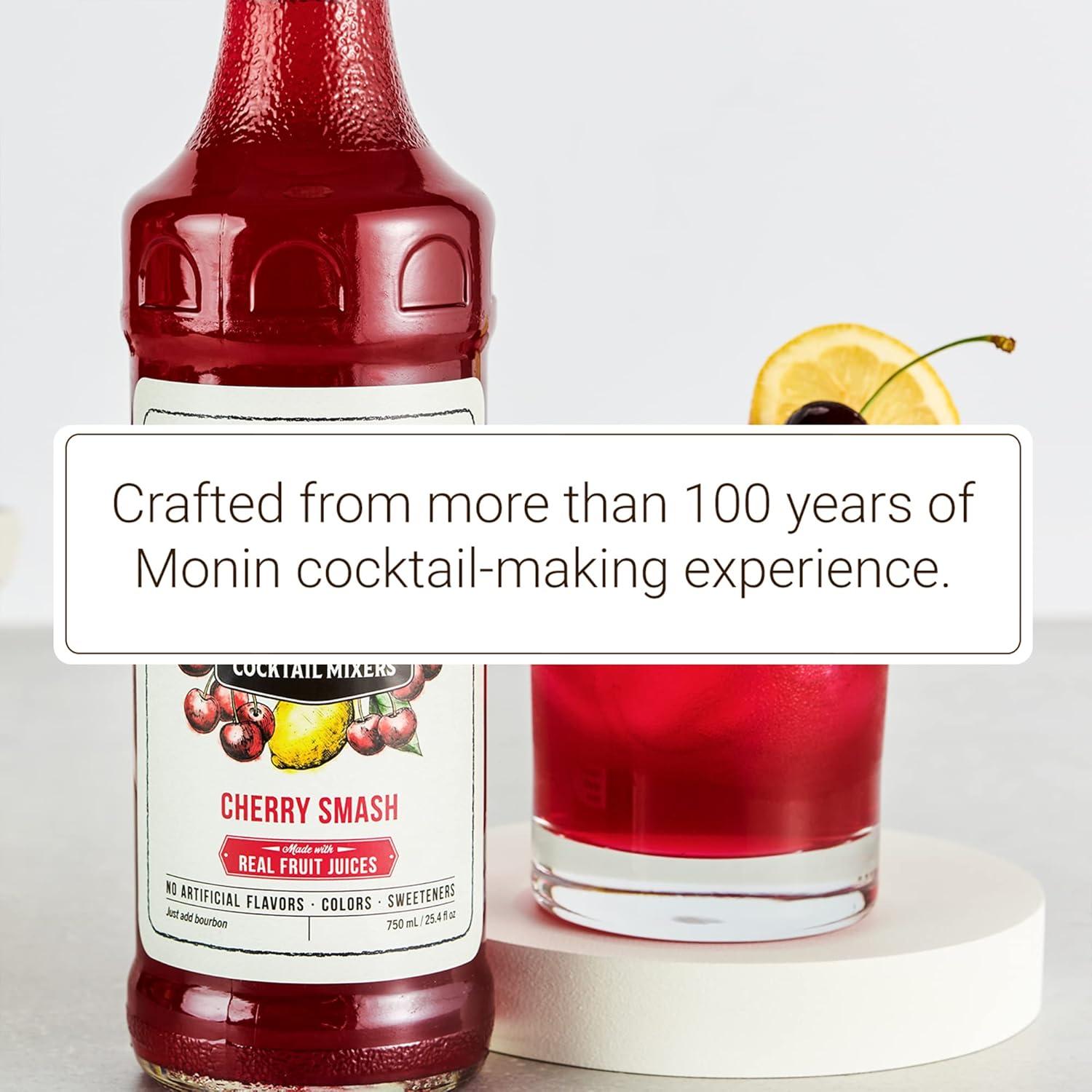 image:imageMonin HomeCrafted Cherry Smash Cocktail Mixer ReadytoUse Drink Mix Sweet amp Citrusy Flavor Just Add Bourbon Perfect for Cocktails amp Iced amp Frozen Beverages 750 ml 2Pack