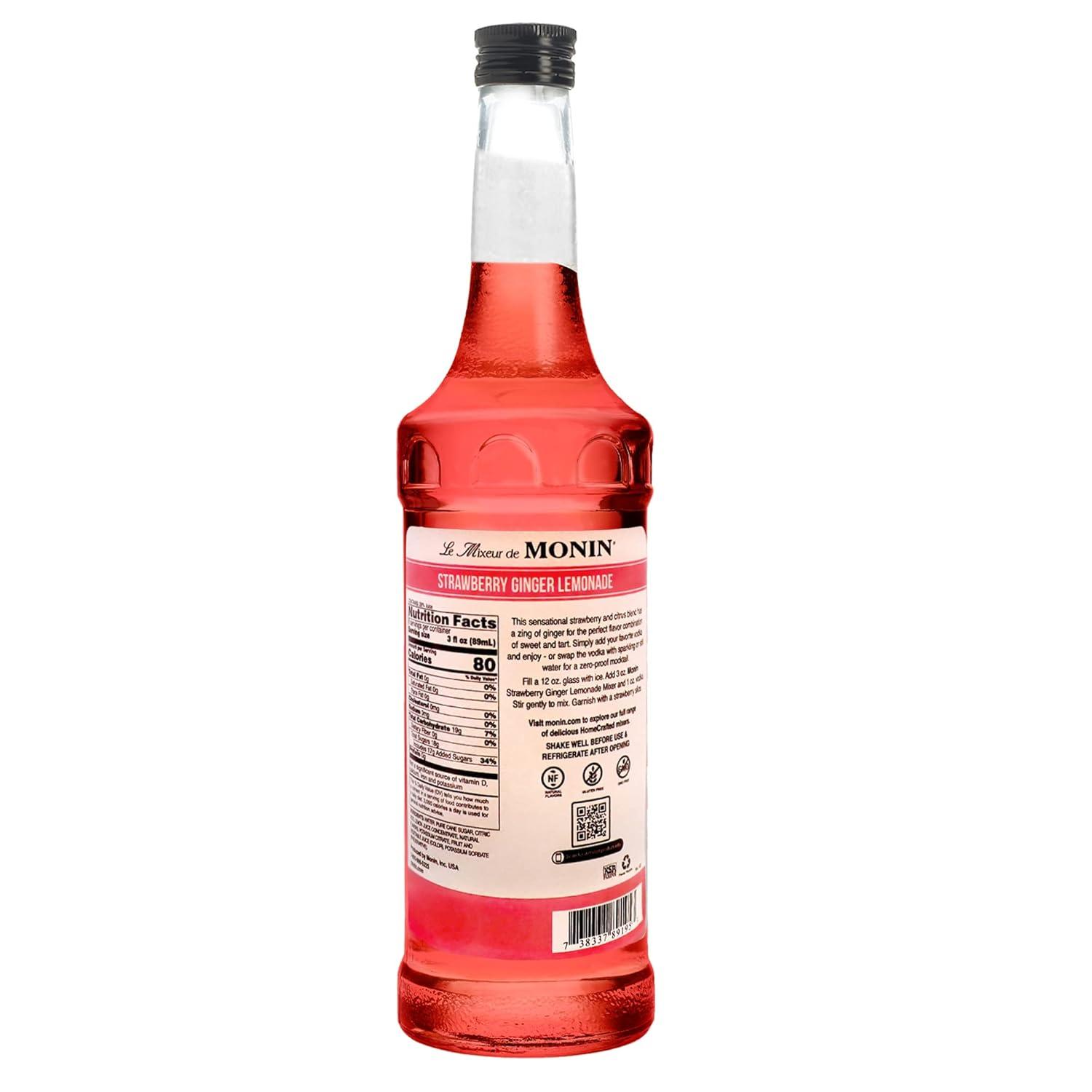 image:imageMonin HomeCrafted Cocktail Mixers ReadytoUse Drink Mix DIY Cocktail Variety Pack Made with Real Fruit Juice Just Add Alcohol Mai Tai Margarita amp Dragon Fruit Cosmo 750 ml Each 3PackStrawberry Ginger Lemonade