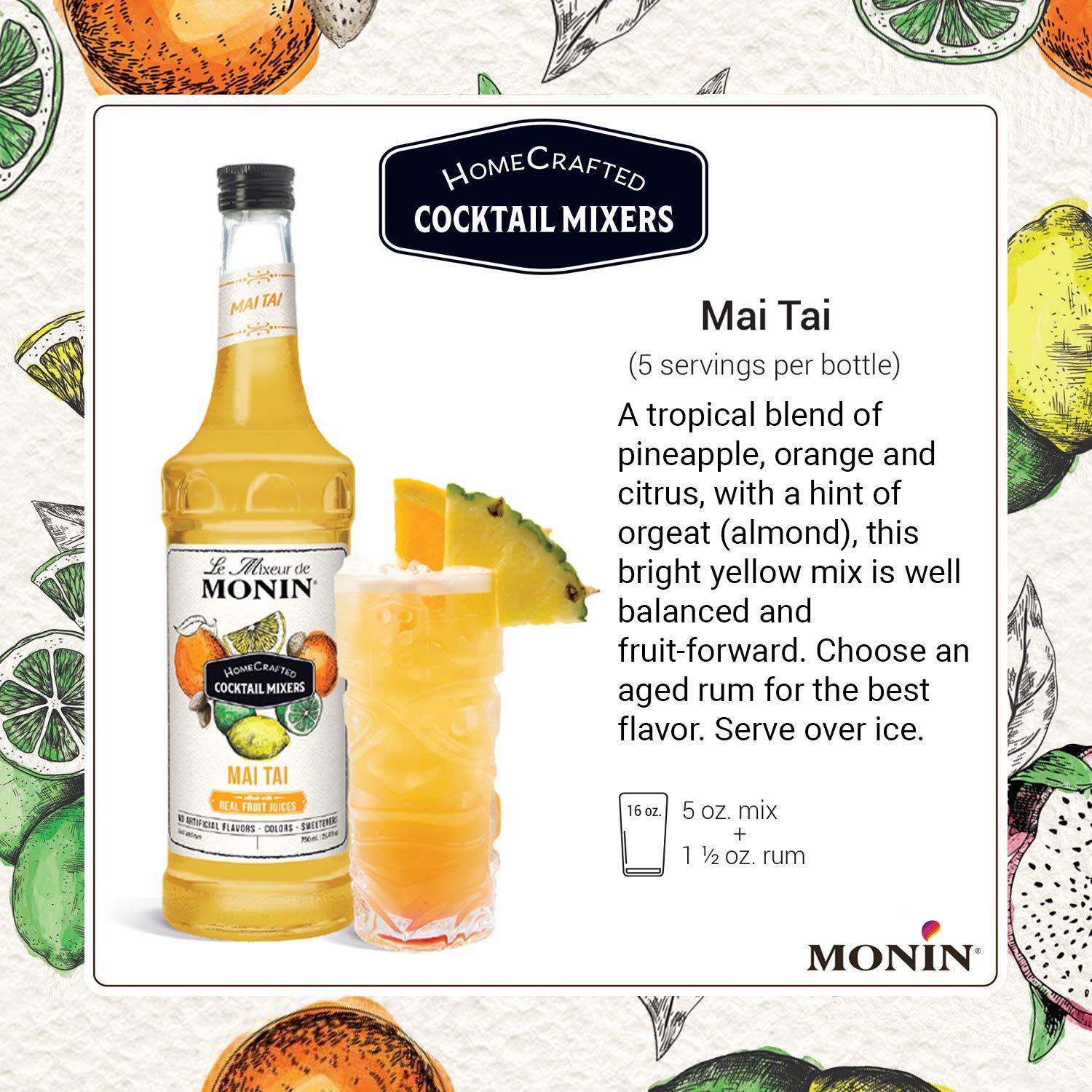 image:imageMonin HomeCrafted Mai Tai Cocktail Mixer ReadytoUse Drink Mix Tropical Blend of Pineapple amp Orange Made with Natural Flavors amp Real Fruit Juice DIY Cocktails Just Add Rum 750 ml