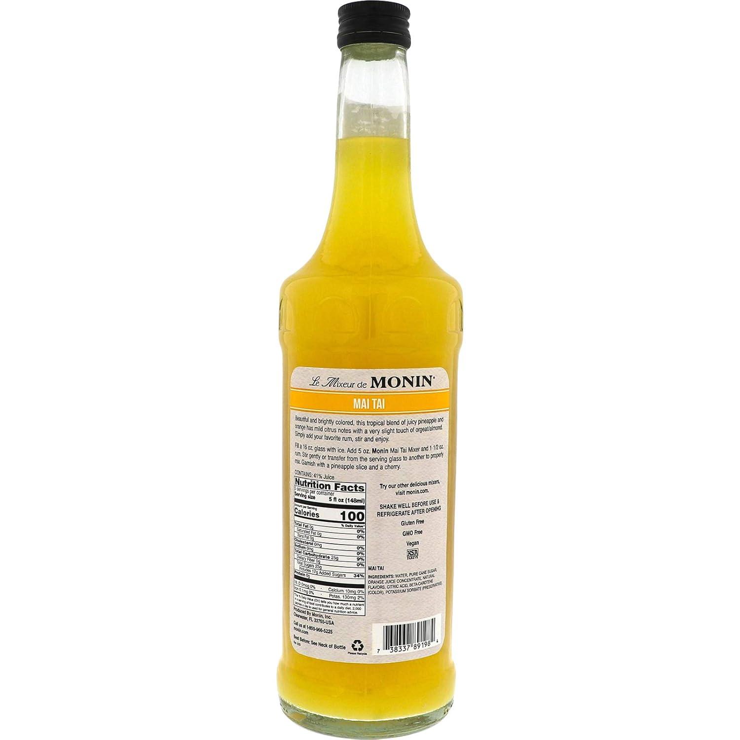 image:imageMonin HomeCrafted Mai Tai Cocktail Mixer ReadytoUse Drink Mix Tropical Blend of Pineapple amp Orange Made with Natural Flavors amp Real Fruit Juice DIY Cocktails Just Add Rum 750 ml