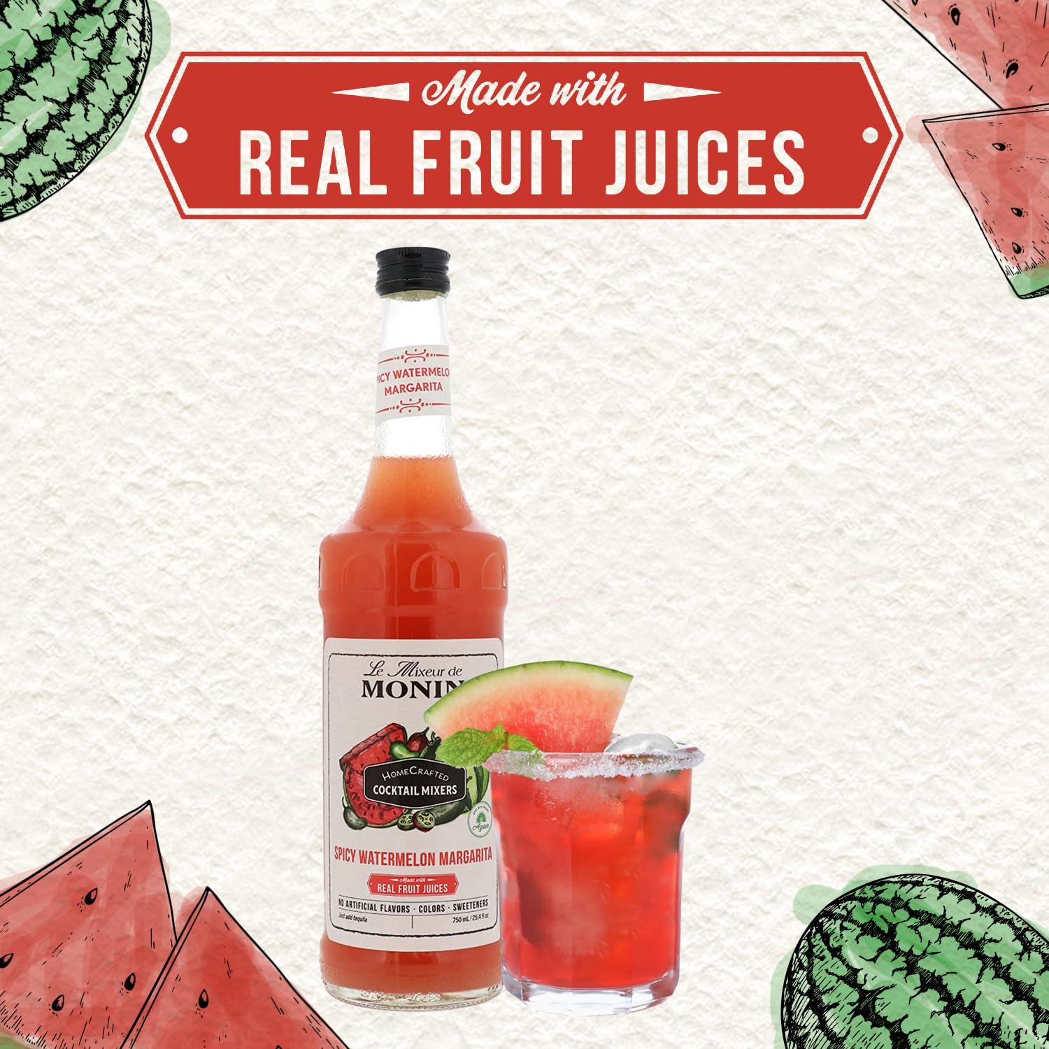 image:imageMonin HomeCrafted Margarita Cocktail Mixer ReadytoUse Drink Mix Well Balanced and Made with Real Citrus Juices DIY Cocktails Just Add Tequila Perfect on the Rocks or Frozen 750 mlSpicy Watermelon Margarita