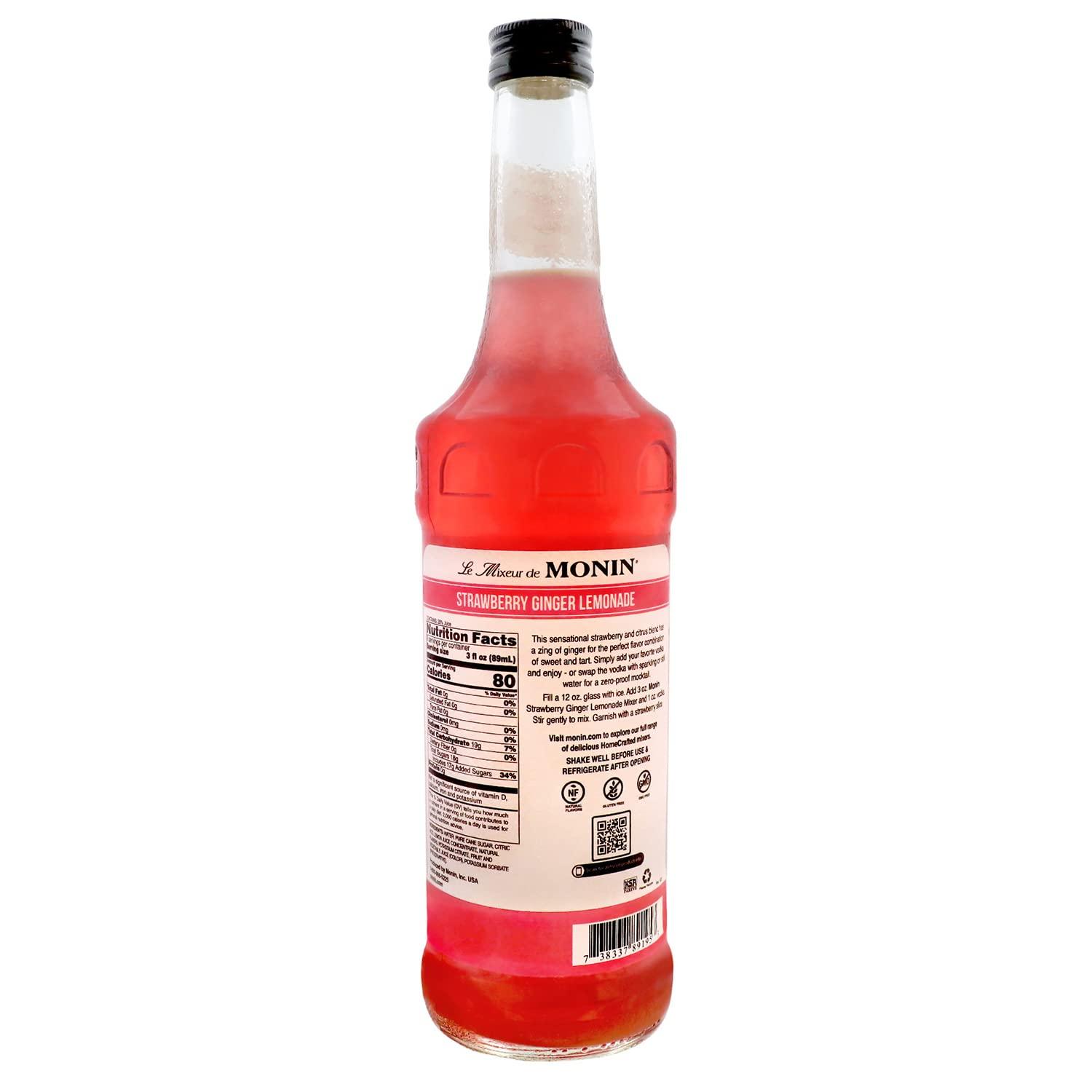 image:imageMonin HomeCrafted Strawberry Ginger Lemonade Cocktail Mixer ReadytoUse Drink Mix Refreshingly Sweet amp Tart Flavor Just Add Vodka Perfect for Cocktails amp Iced amp Frozen Beverages 750 ml