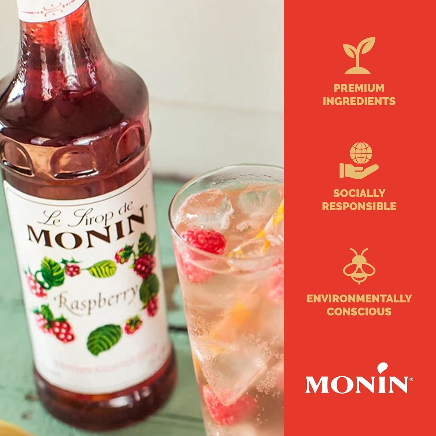 image:imageMonin Lavender Syrup With Pump Aromatic and Floral Natural Flavors Great for Cocktails Lemonades and Sodas NonGMO GlutenFree 1 LiterRaspberry