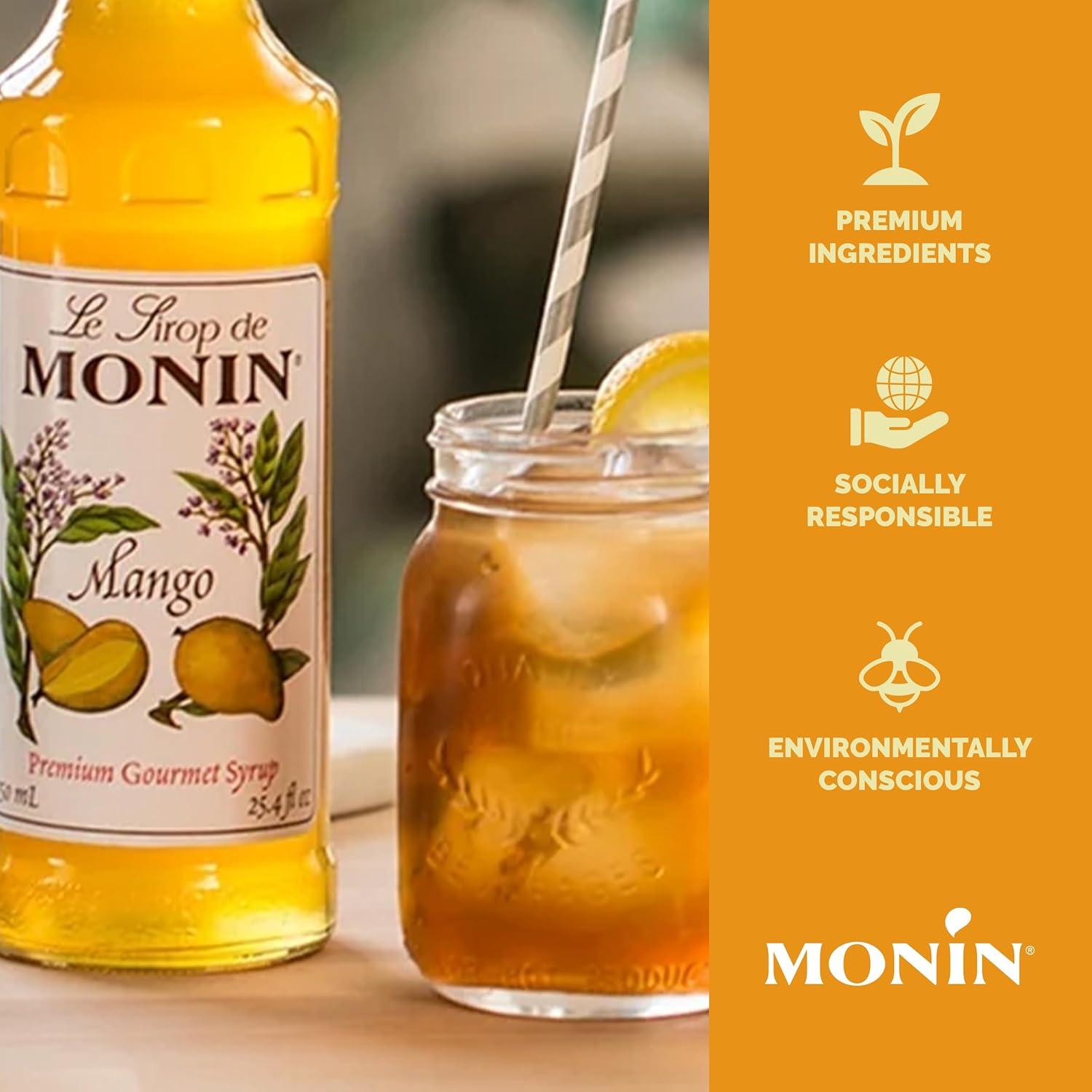 image:imageMonin Mango Syrup Tropical and Sweet Great for Cocktails Sodas and Lemonades GlutenFree NonGMO 750 mlMango