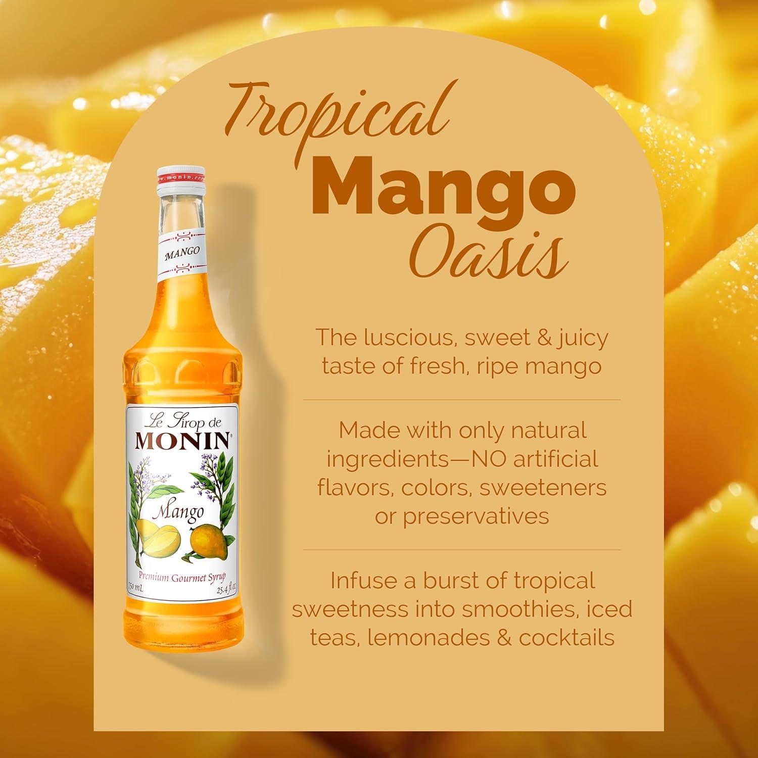 image:imageMonin Mango Syrup Tropical and Sweet Great for Cocktails Sodas and Lemonades GlutenFree NonGMO 750 mlMango