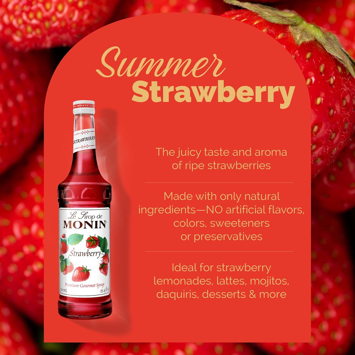 image:imageMonin Mango Syrup Tropical and Sweet Great for Cocktails Sodas and Lemonades GlutenFree NonGMO 750 mlStrawberry