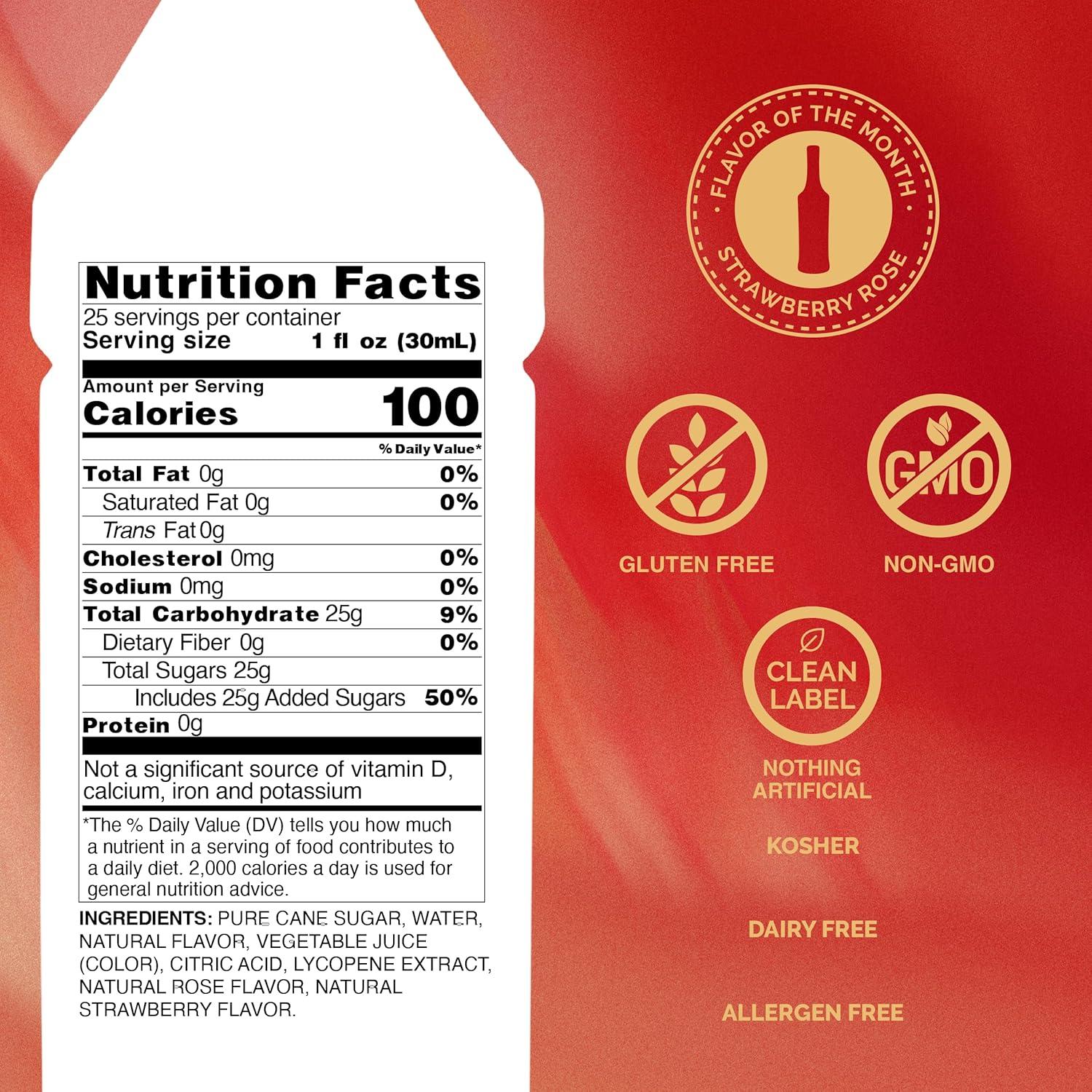 image:imageMonin Mango Syrup Tropical and Sweet Great for Cocktails Sodas and Lemonades GlutenFree NonGMO 750 mlStrawberry Rose