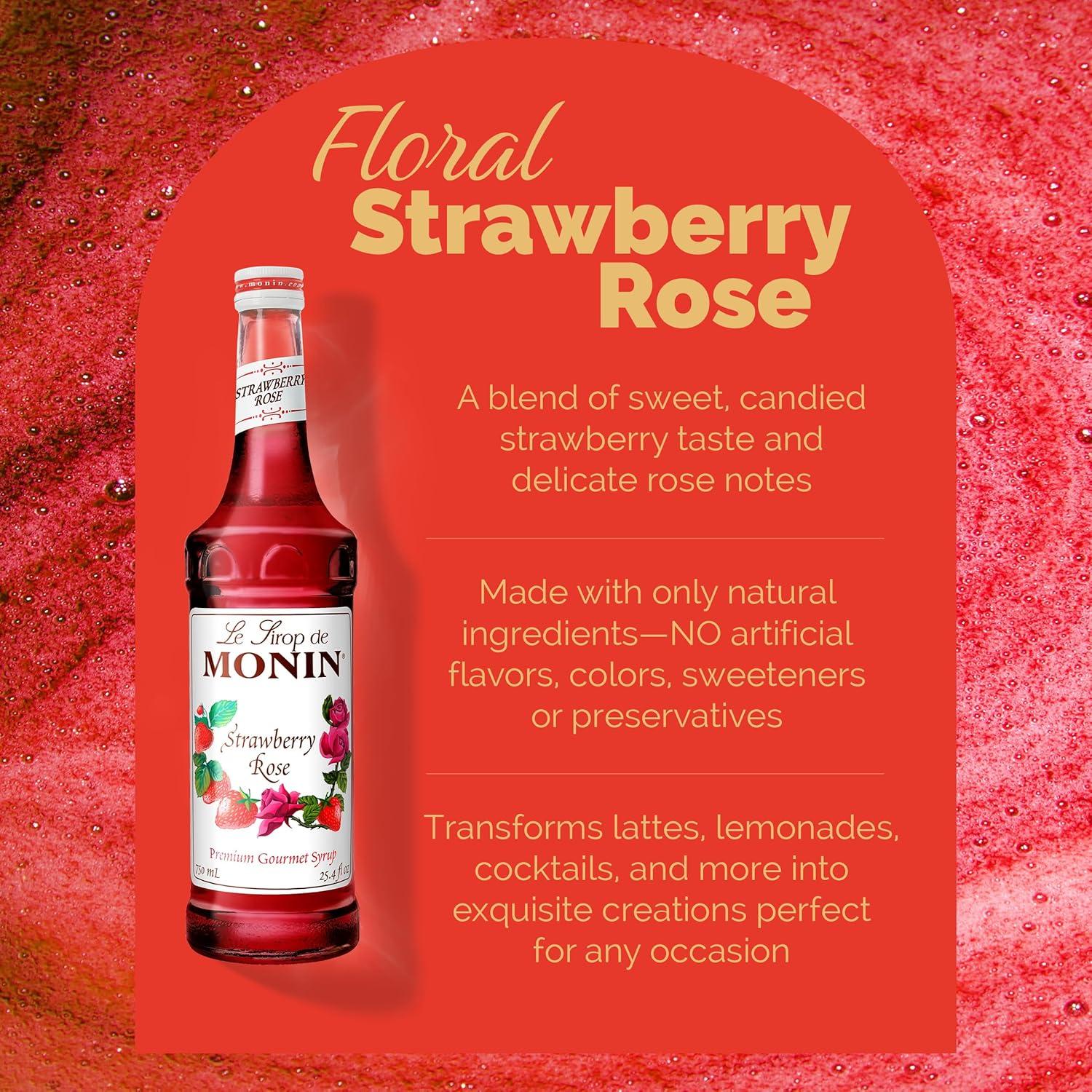 image:imageMonin Mango Syrup Tropical and Sweet Great for Cocktails Sodas and Lemonades GlutenFree NonGMO 750 mlStrawberry Rose