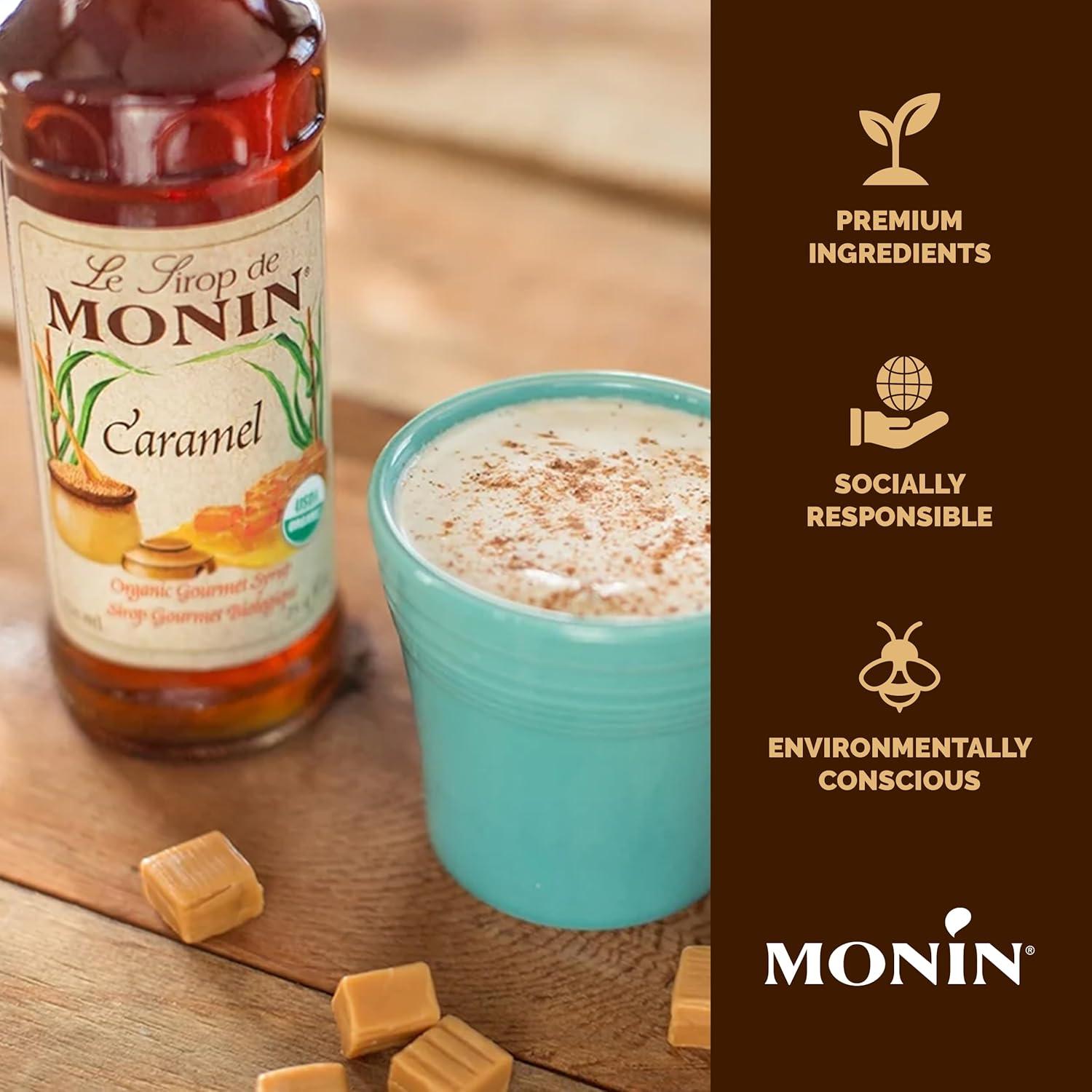 image:imageMonin Organic Caramel Syrup Premium Syrup for Coffee Milkshakes Cocktails amp More BPAFree Glass Bottle 750 mlOrganic Syrup