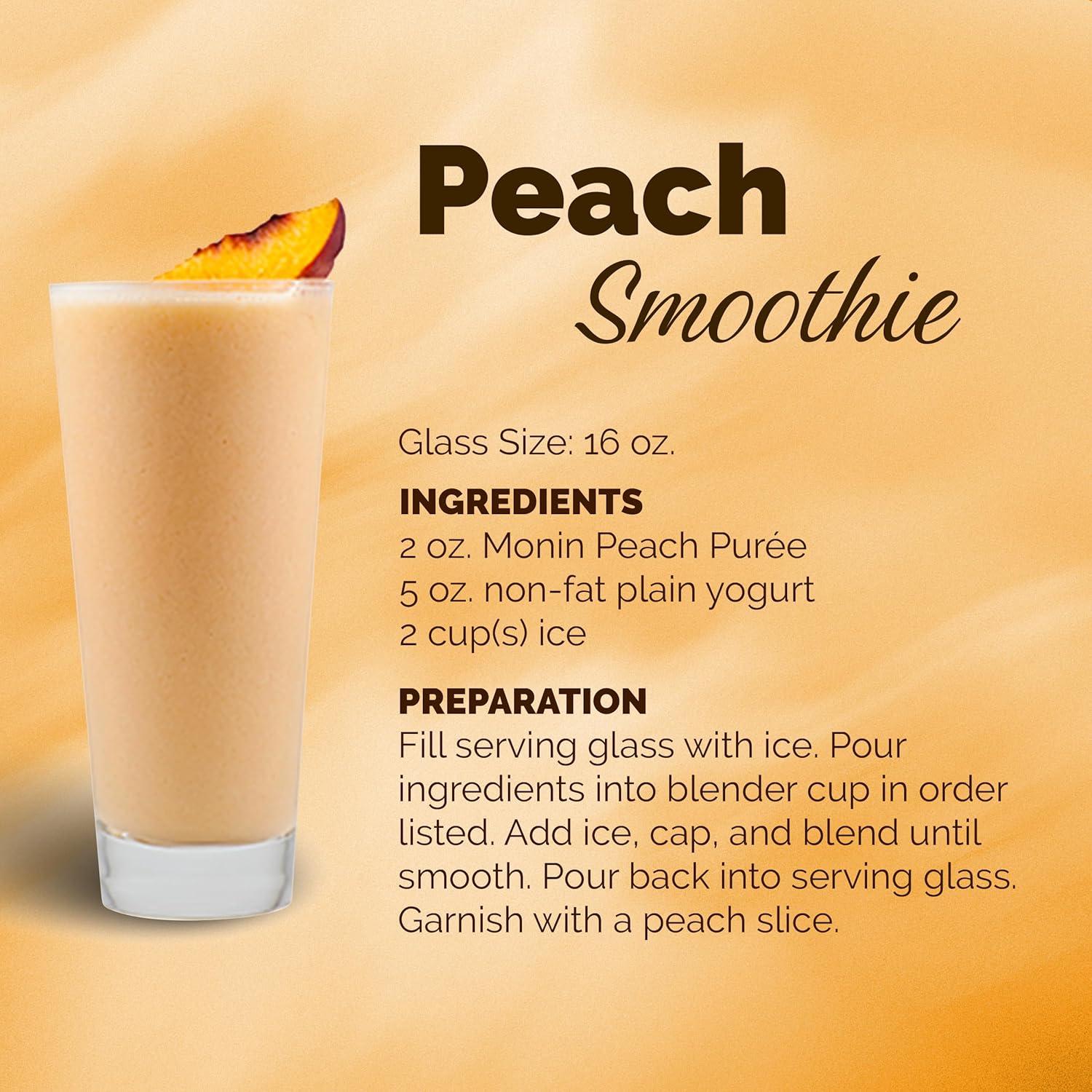 image:imageMonin Peach Fruit Pure MultiPack Premium Pure for Cocktails Smoothies amp More Clean Label with No Artificial Flavors No Artificial Preservatives BPAFree Plastic Bottle 1 Liter 4pack
