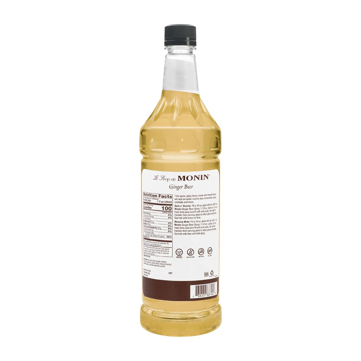 image:imageMonin Peppermint Syrup Cool Tingle of Candy Cane Natural Flavors Great for Cocoas Mochas Smoothies and Sodas NonGMO GlutenFree 1 LiterGinger Beer Ale