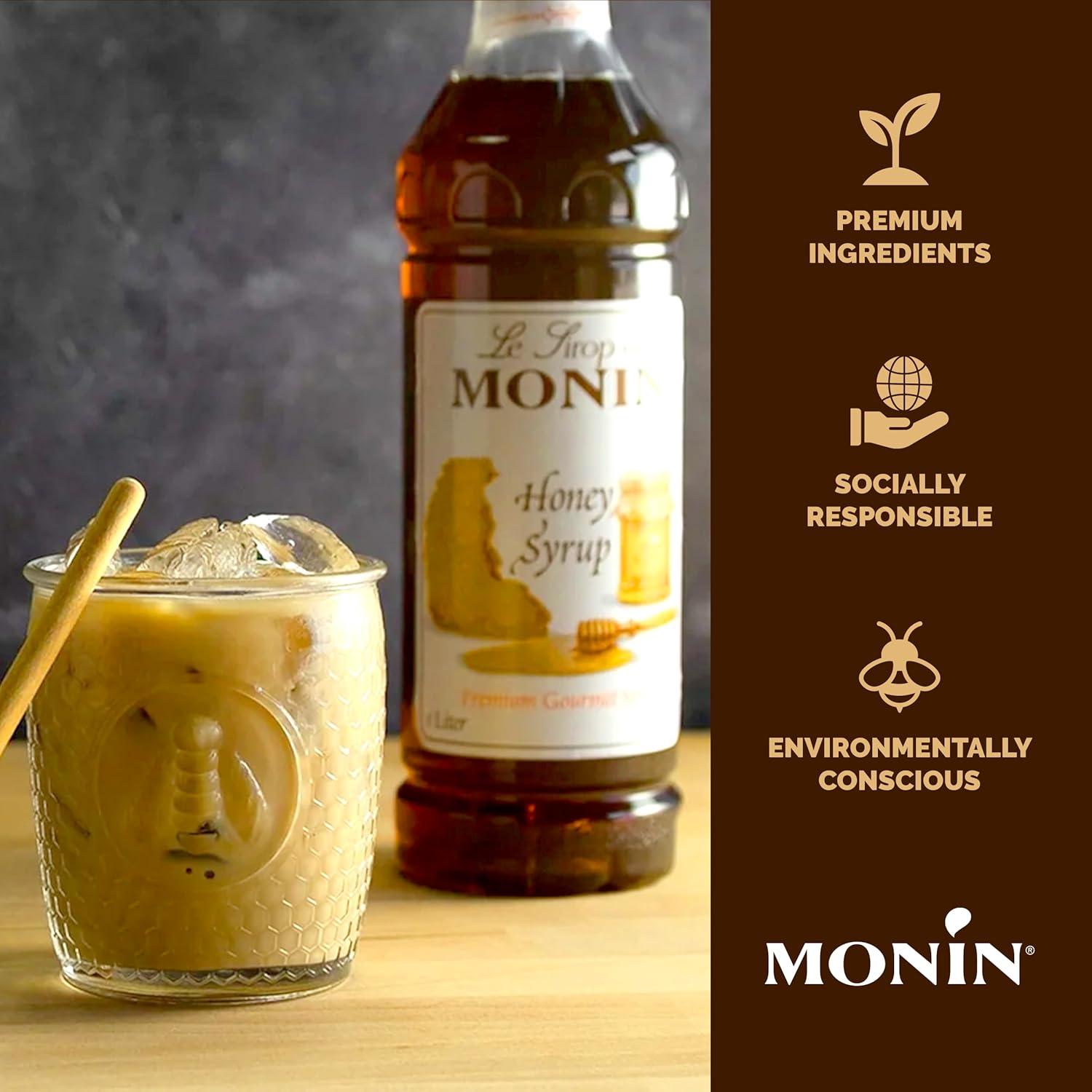 image:imageMonin Pure Cane Syrup Pure and Sweet Great for Coffee Tea and Specialty Cocktails GlutenFree NonGMO 1 LiterHoney Syrup