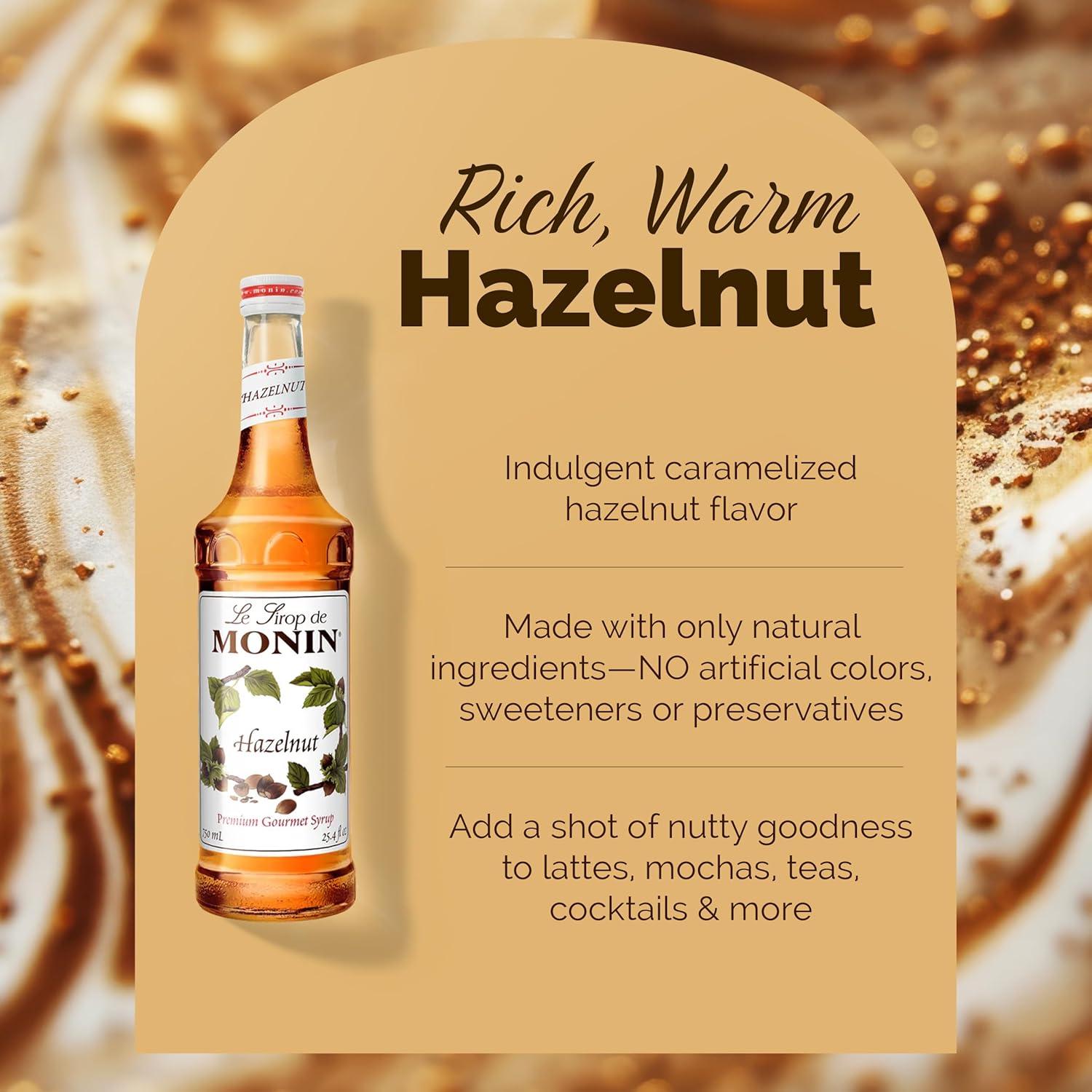 image:imageMonin Pure Cane Syrup Pure and Sweet Great for Coffee Tea and Specialty Cocktails GlutenFree NonGMO 750 mlHazelnut