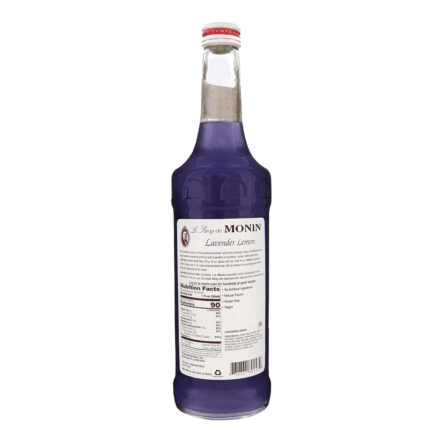 image:imageMonin Pure Cane Syrup Pure and Sweet Great for Coffee Tea and Specialty Cocktails GlutenFree NonGMO 750 mlLavender Lemon