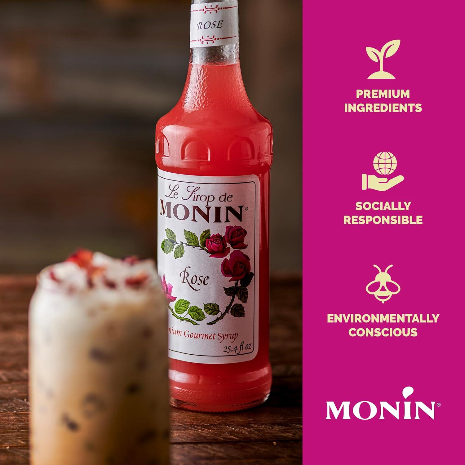 image:imageMonin Rose Syrup with Monin BPA Free Pump Boxed Elegant and Subtle Great for Cocktails Mocktails and Soda GlutenFree NonGMO 750 ml