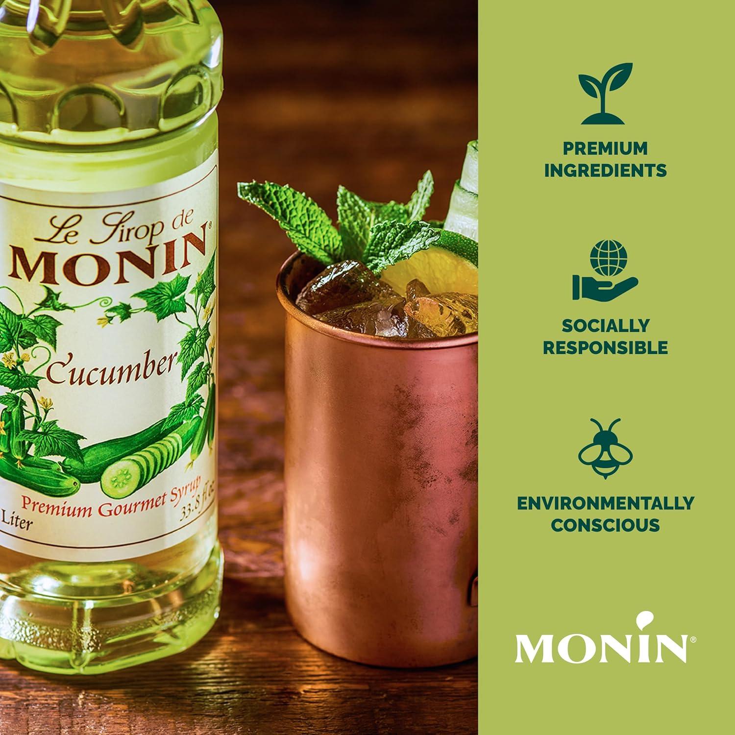 image:imageMonin Strawberry Syrup Mild and Sweet Great for Cocktails and Teas GlutenFree NonGMO 1 Liter 2PackCucumber