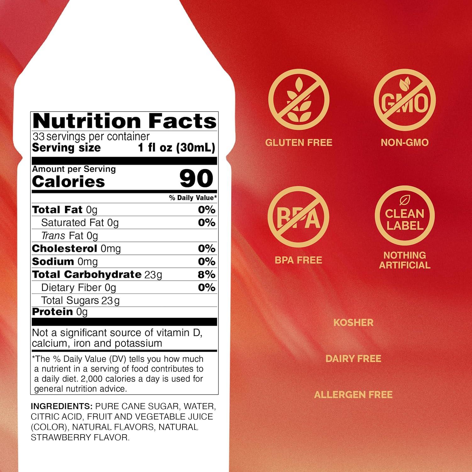 image:imageMonin Strawberry Syrup Mild and Sweet Great for Cocktails and Teas GlutenFree NonGMO 1 Liter 2PackStrawberry