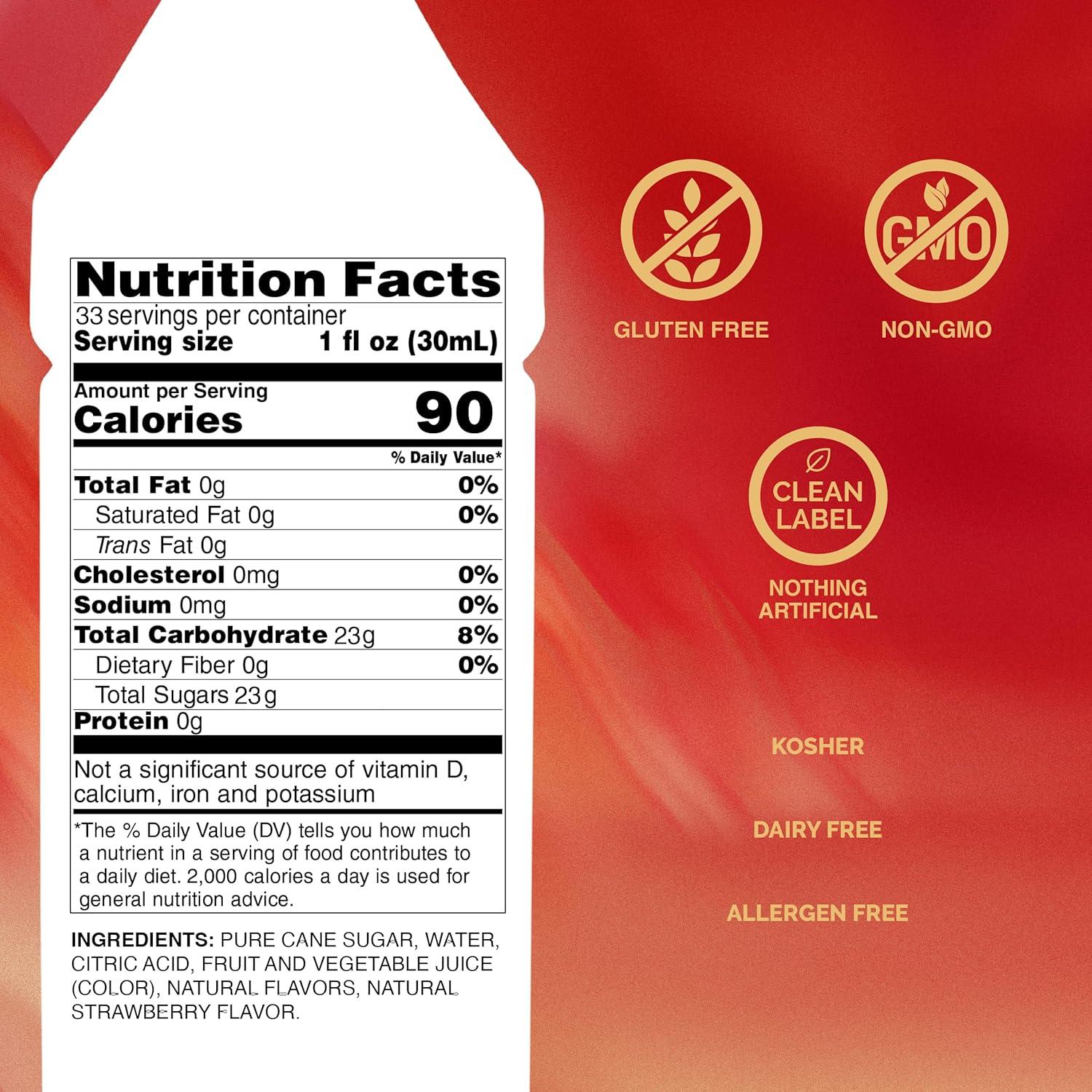 image:imageMonin Strawberry Syrup Mild and Sweet Great for Cocktails and Teas GlutenFree NonGMO 1 LiterStrawberry