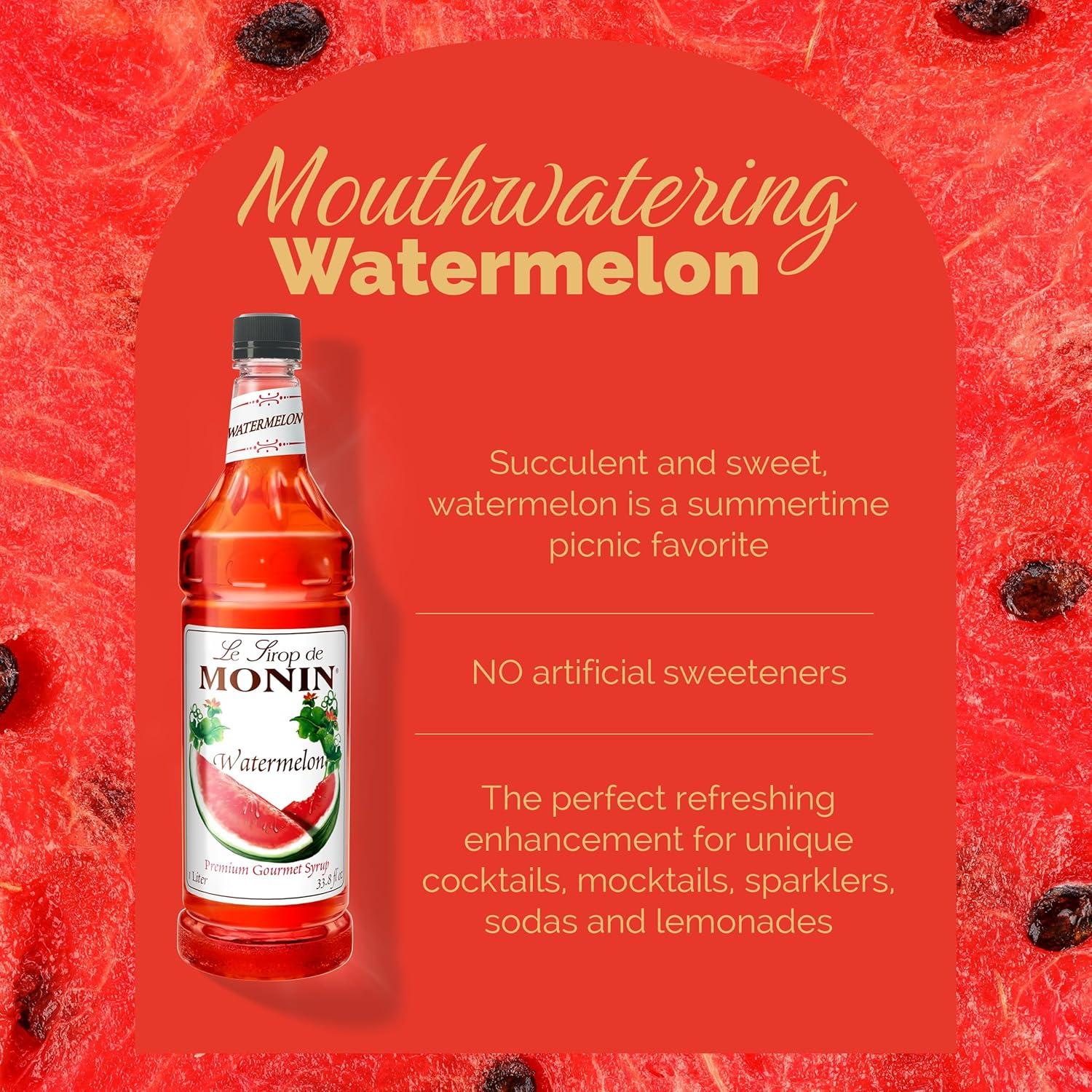 image:imageMonin Strawberry Syrup Mild and Sweet Great for Cocktails and Teas GlutenFree NonGMO 1 LiterWatermelon