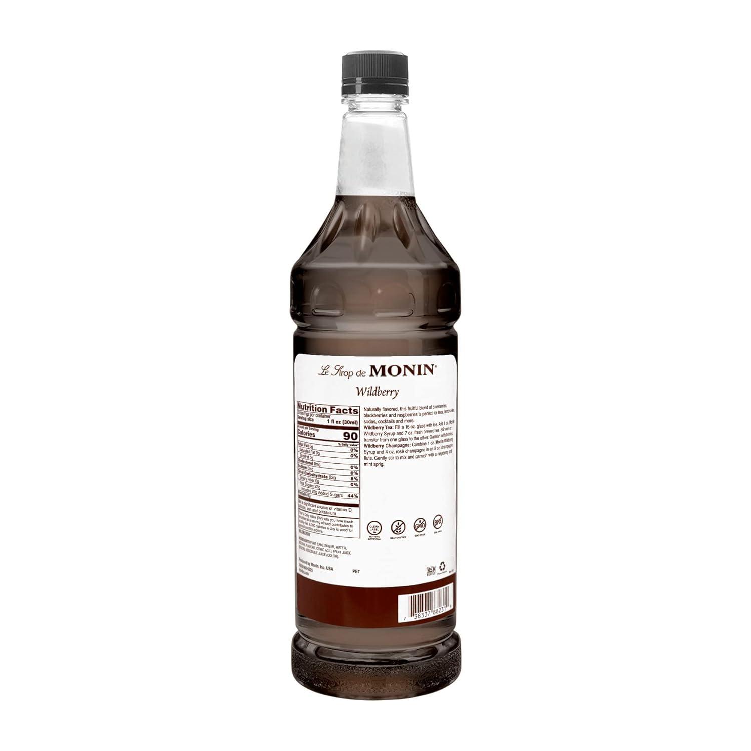 image:imageMonin Strawberry Syrup Mild and Sweet Great for Cocktails and Teas GlutenFree NonGMO 1 LiterWildberry