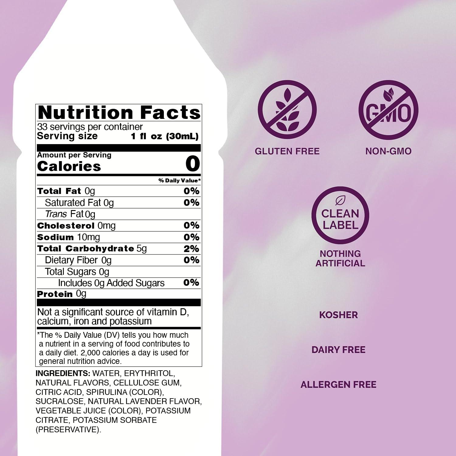 image:imageMonin Sugar Free Blue Raspberry Syrup Premium CalorieFree Syrup Perfectly Sweet amp Tart for Slushes Cocktails Mocktails amp Snow Cones BPAFree Plastic Bottle 338 fl ozSugar Free Lavender